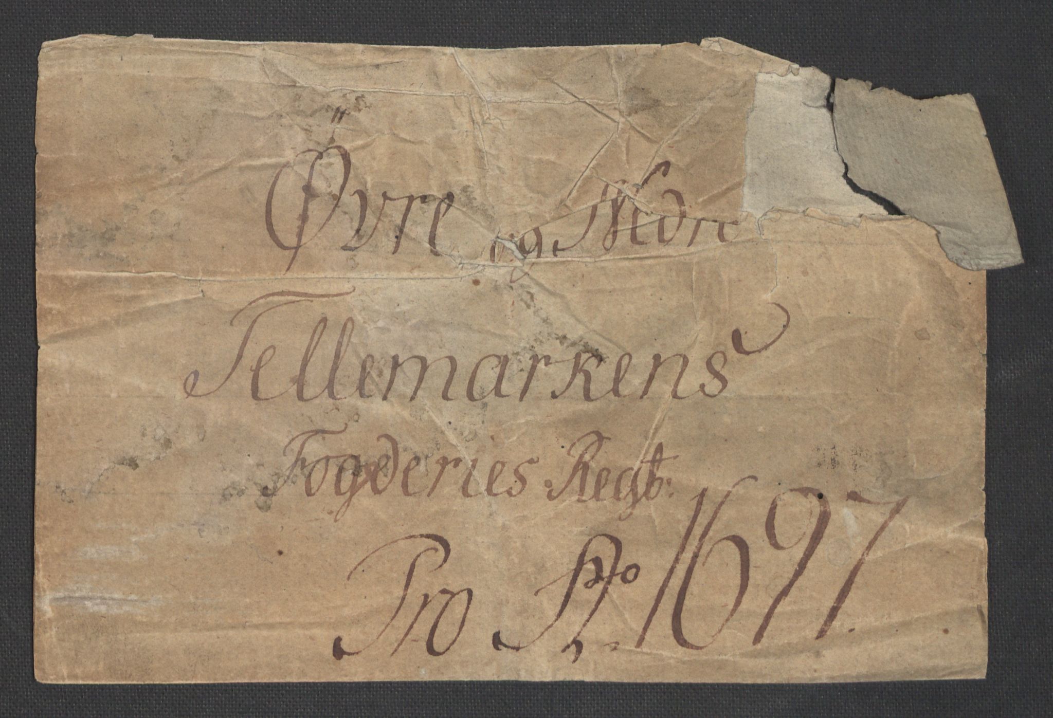 Rentekammeret inntil 1814, Reviderte regnskaper, Fogderegnskap, RA/EA-4092/R36/L2096: Fogderegnskap Øvre og Nedre Telemark og Bamble, 1697, s. 3