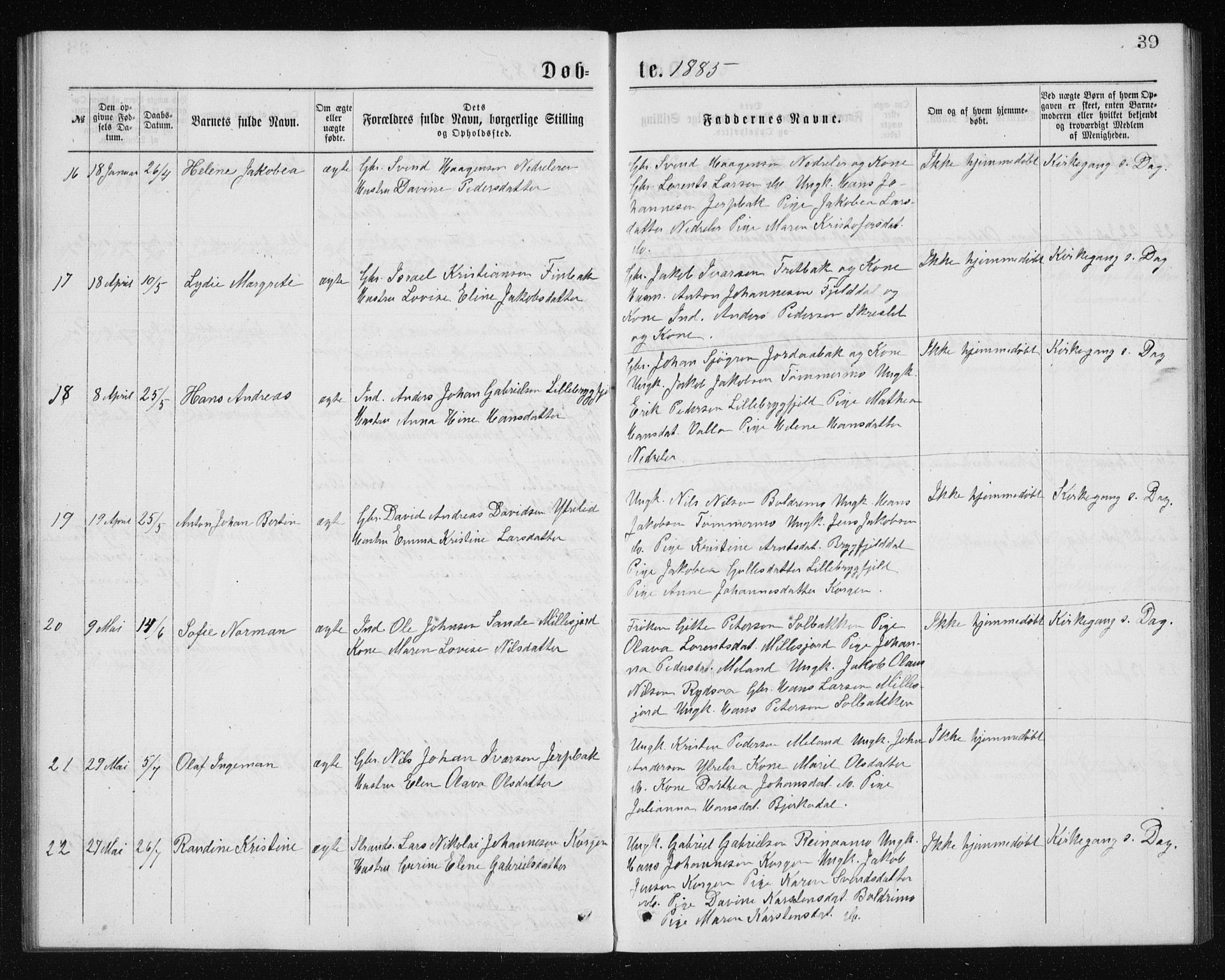 Ministerialprotokoller, klokkerbøker og fødselsregistre - Nordland, AV/SAT-A-1459/826/L0381: Klokkerbok nr. 826C01, 1877-1886, s. 39