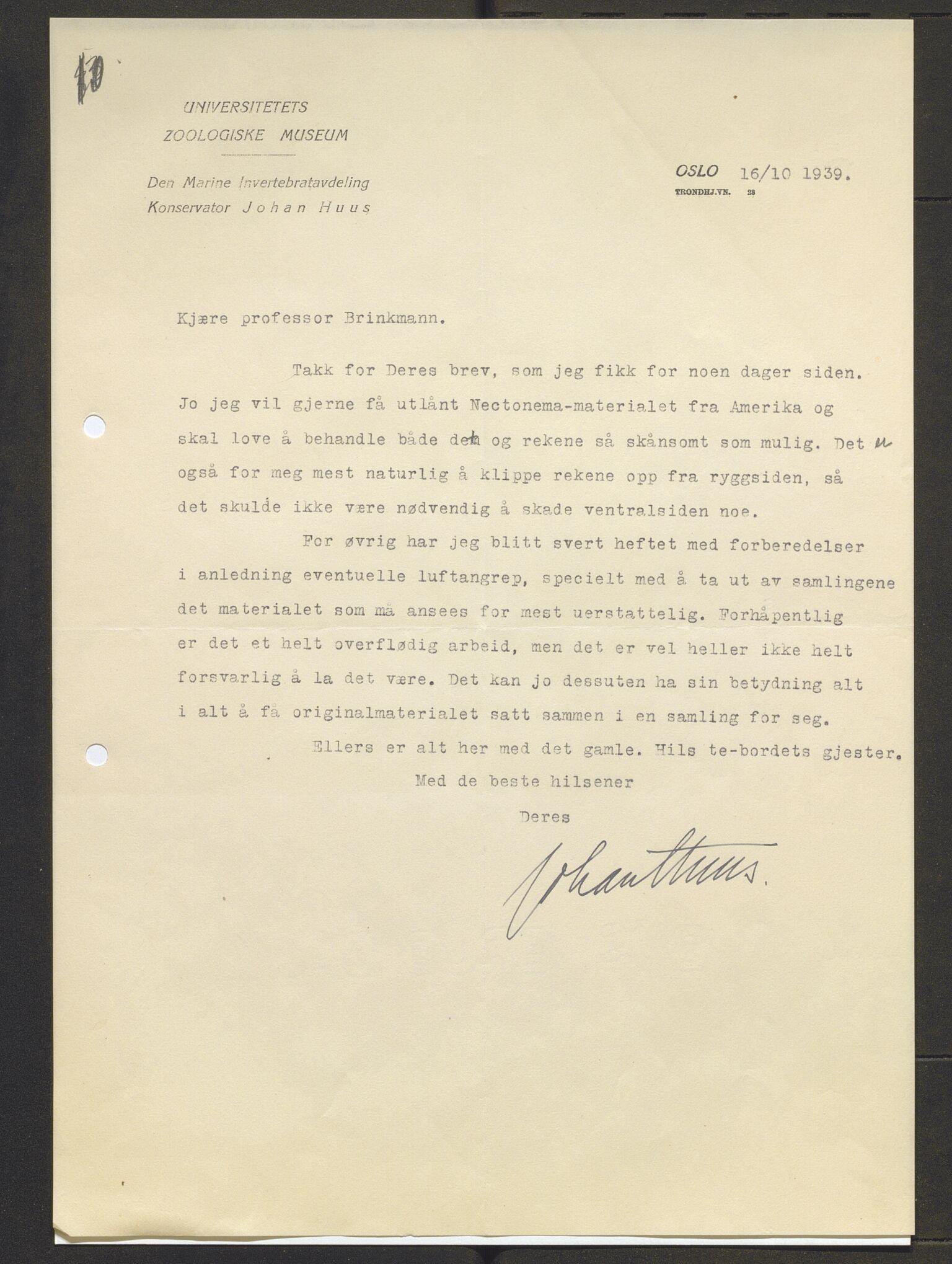 Bergens Museum, AV/SAB-A-17301/13/D/L0002: Korrespondanse , 1928-1940, s. 547
