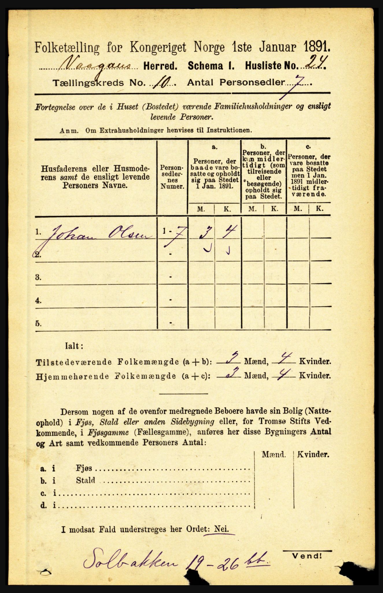 RA, Folketelling 1891 for 1865 Vågan herred, 1891, s. 2548