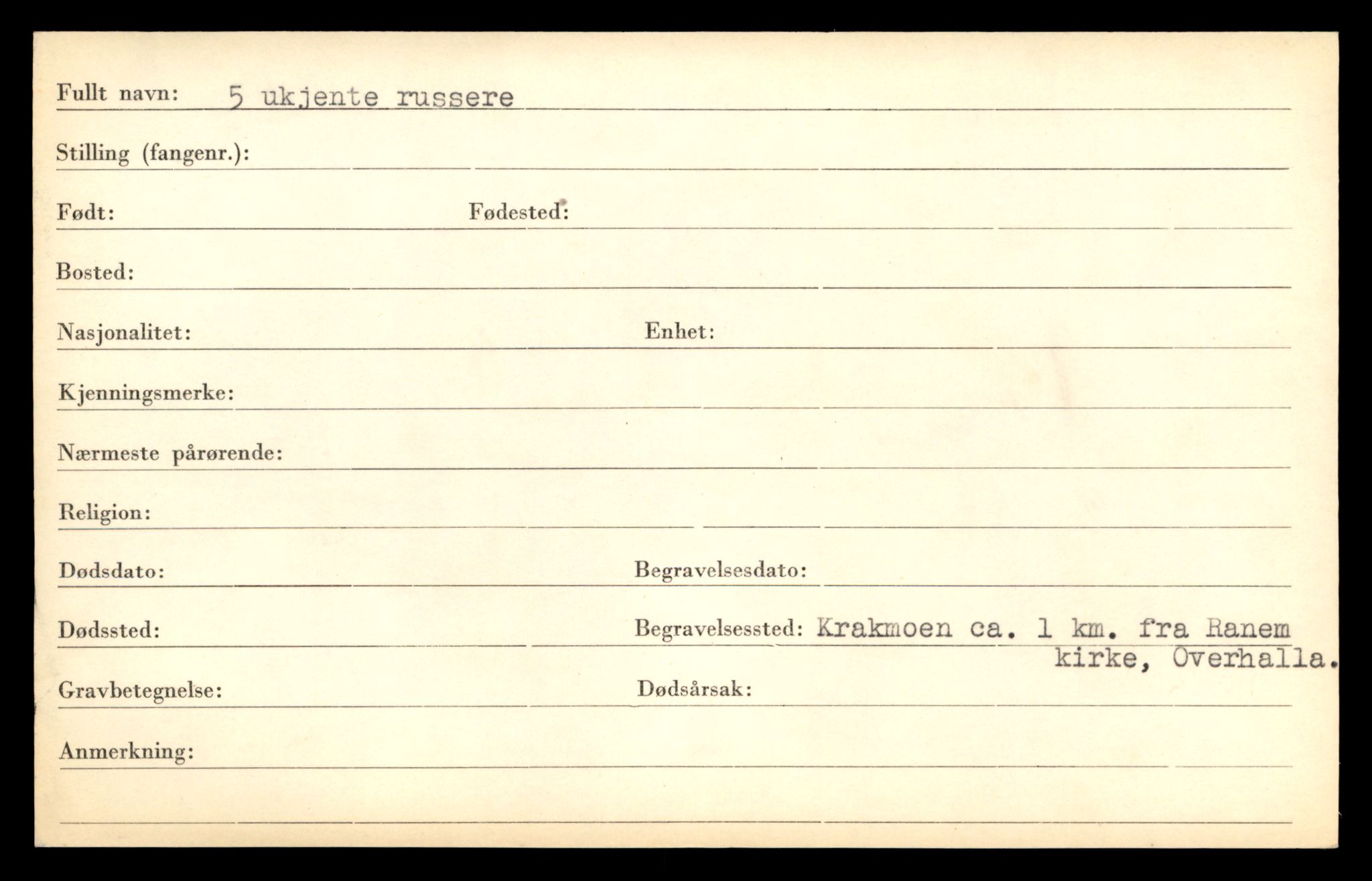 Distriktskontoret for krigsgraver, AV/SAT-A-5030/E/L0005: Kasett/kartotek over falne Britiske og tyske solater, samt andre nasjoners krigsgraver, 1945, s. 661