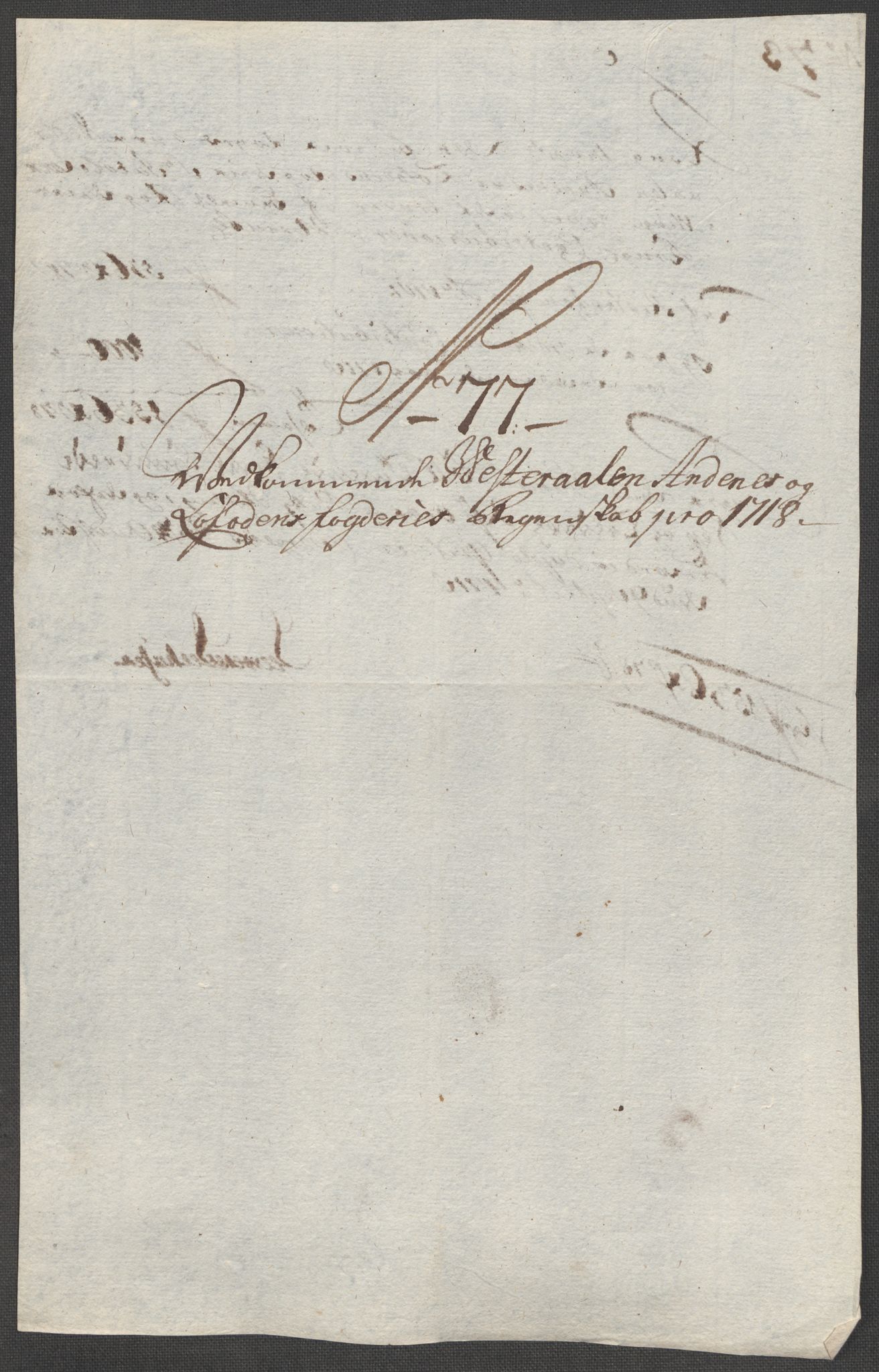 Rentekammeret inntil 1814, Reviderte regnskaper, Fogderegnskap, RA/EA-4092/R67/L4684: Fogderegnskap Vesterålen, Andenes og Lofoten, 1718, s. 387