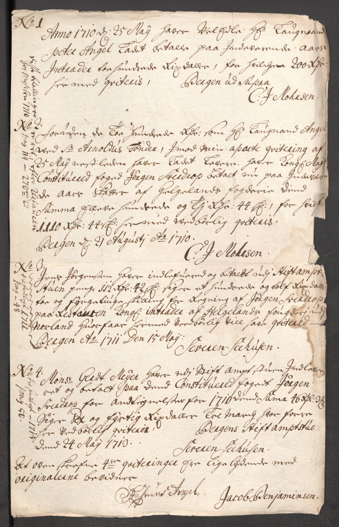 Rentekammeret inntil 1814, Reviderte regnskaper, Fogderegnskap, RA/EA-4092/R65/L4511: Fogderegnskap Helgeland, 1710-1711, s. 214