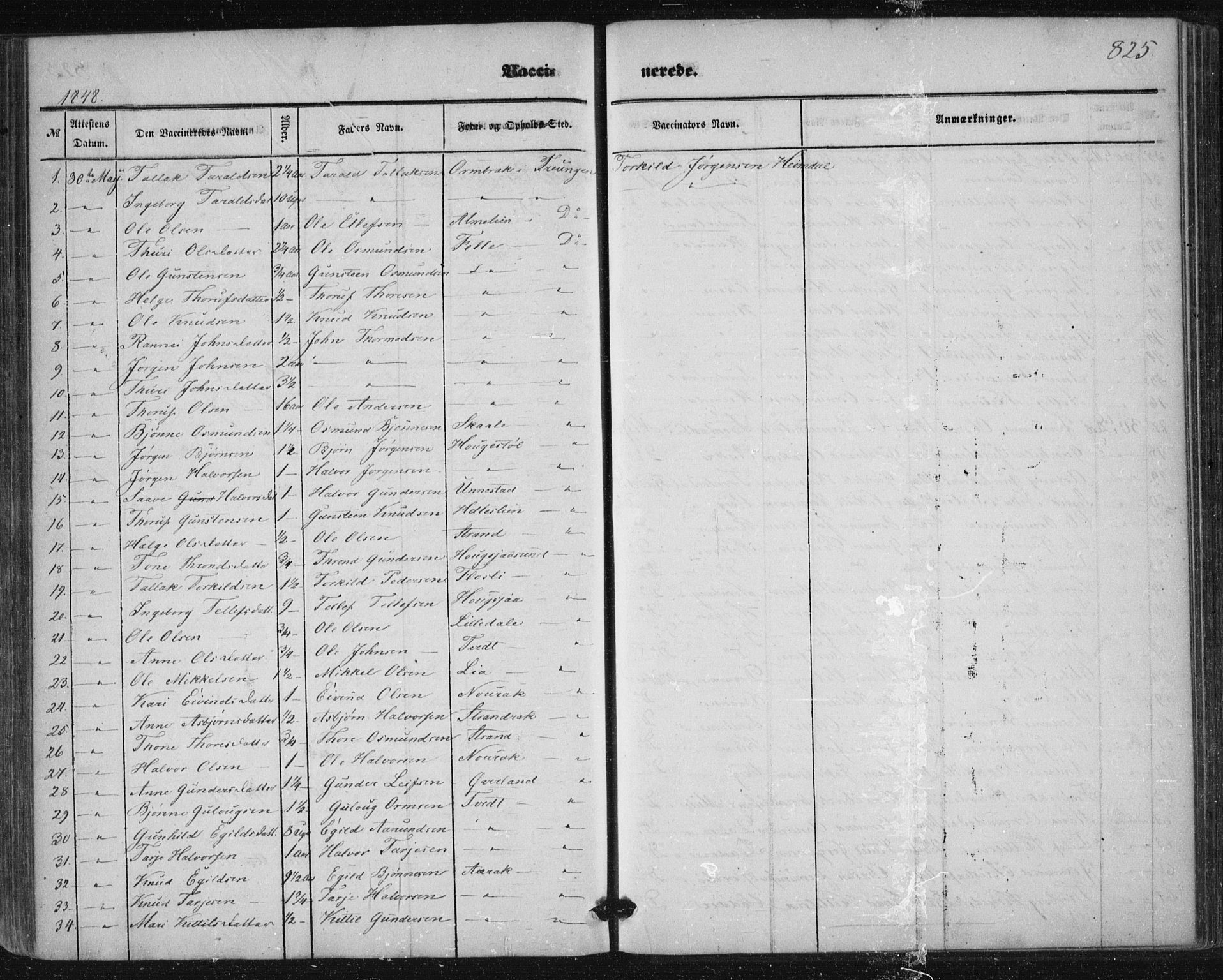 Nissedal kirkebøker, AV/SAKO-A-288/F/Fa/L0003: Ministerialbok nr. I 3, 1846-1870, s. 824-825