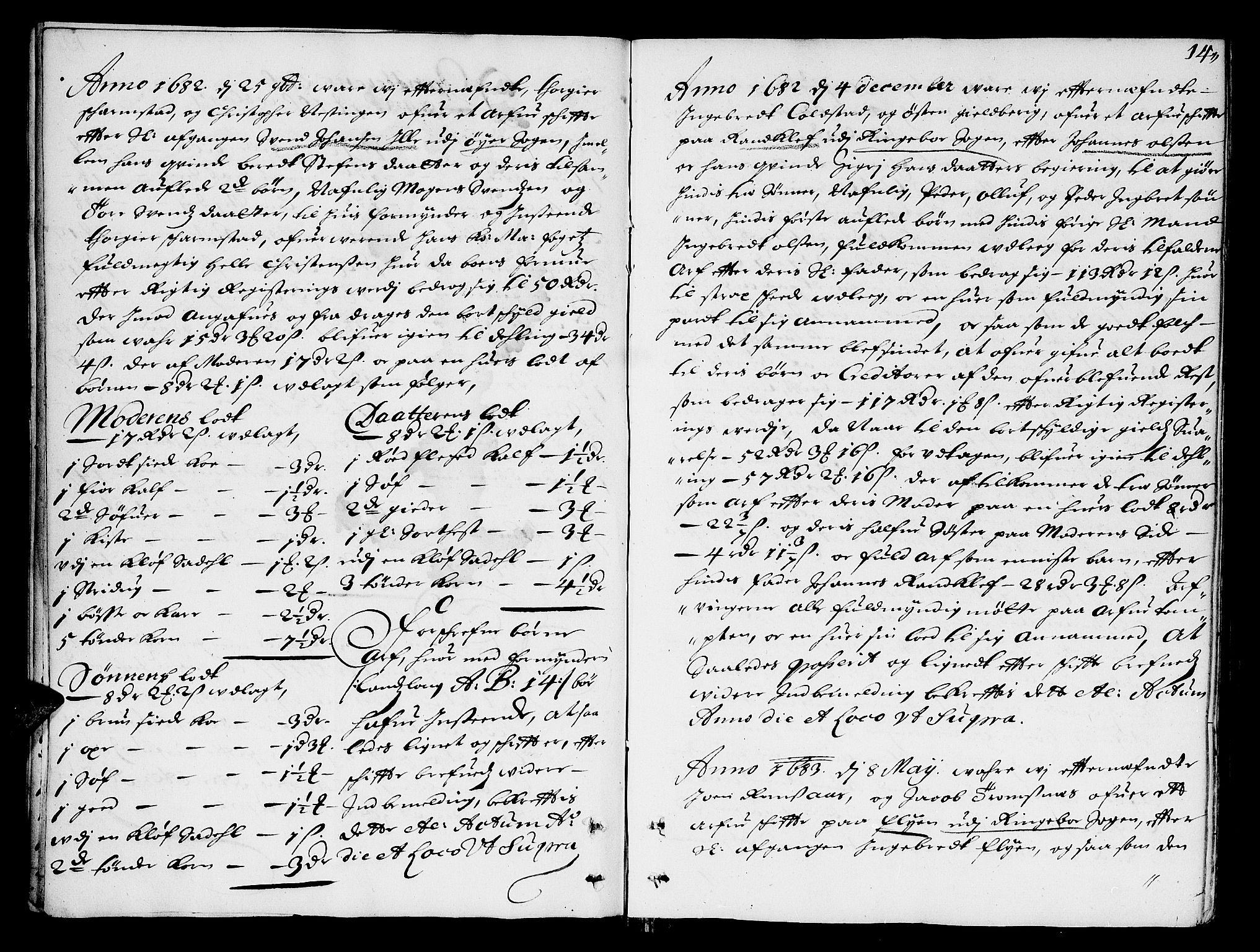 Sorenskriverier i Gudbrandsdalen, AV/SAH-TING-036/J/Ja/Jab/L0001: Skifteprotokoll - Sør-Gudbrandsdal, 1682-1721, s. 13b-14a