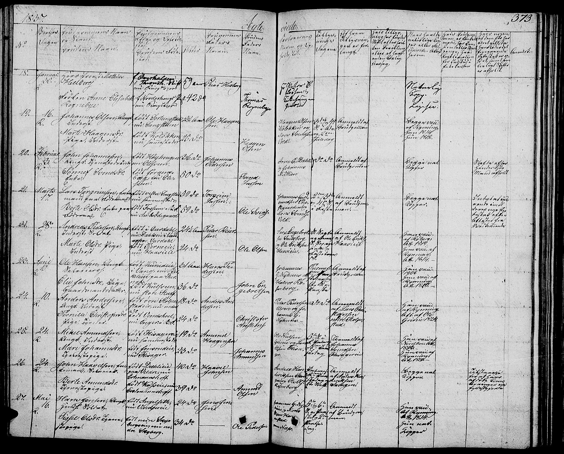 Ringsaker prestekontor, AV/SAH-PREST-014/L/La/L0004: Klokkerbok nr. 4, 1827-1838, s. 373