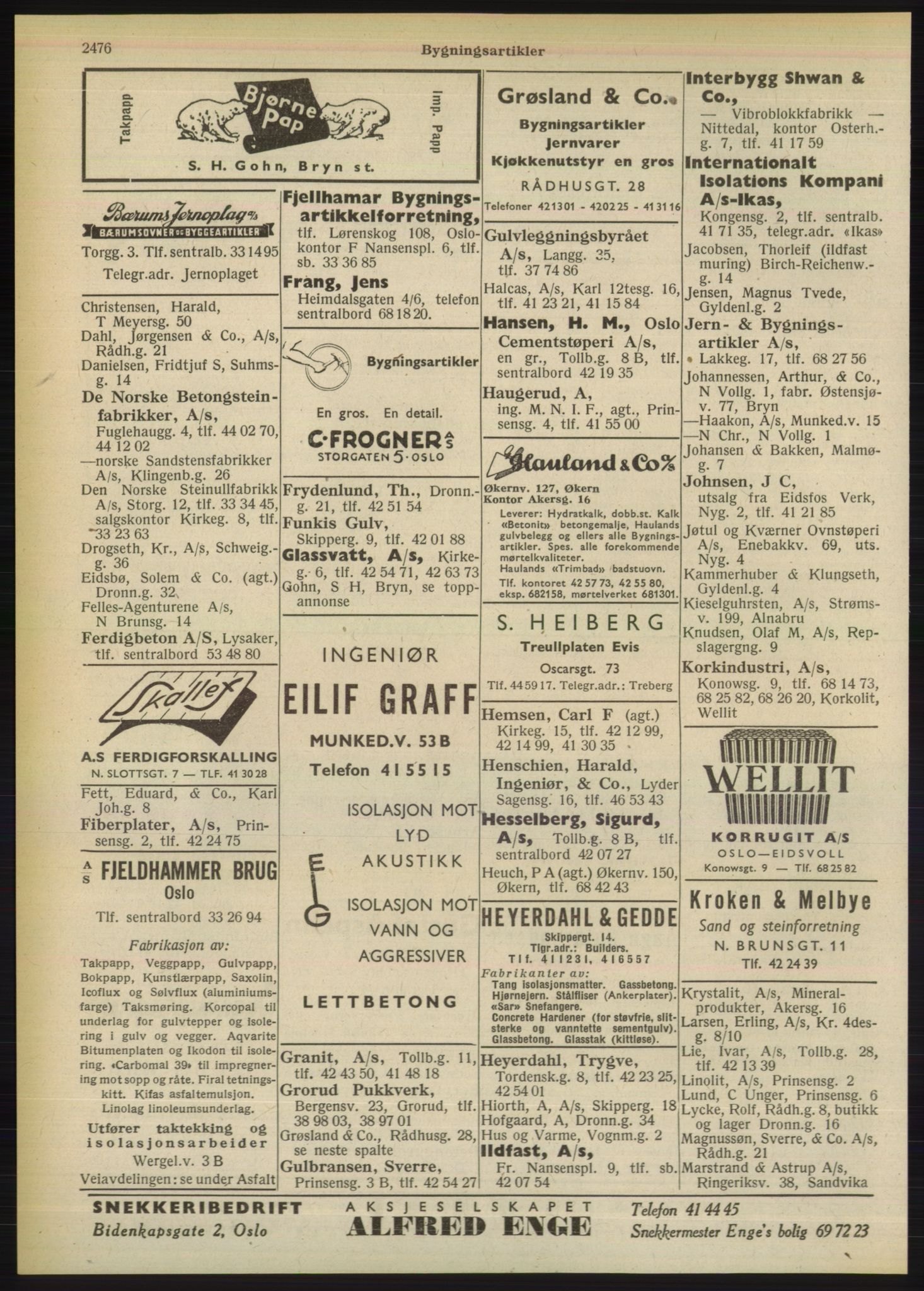 Kristiania/Oslo adressebok, PUBL/-, 1949, s. 2476