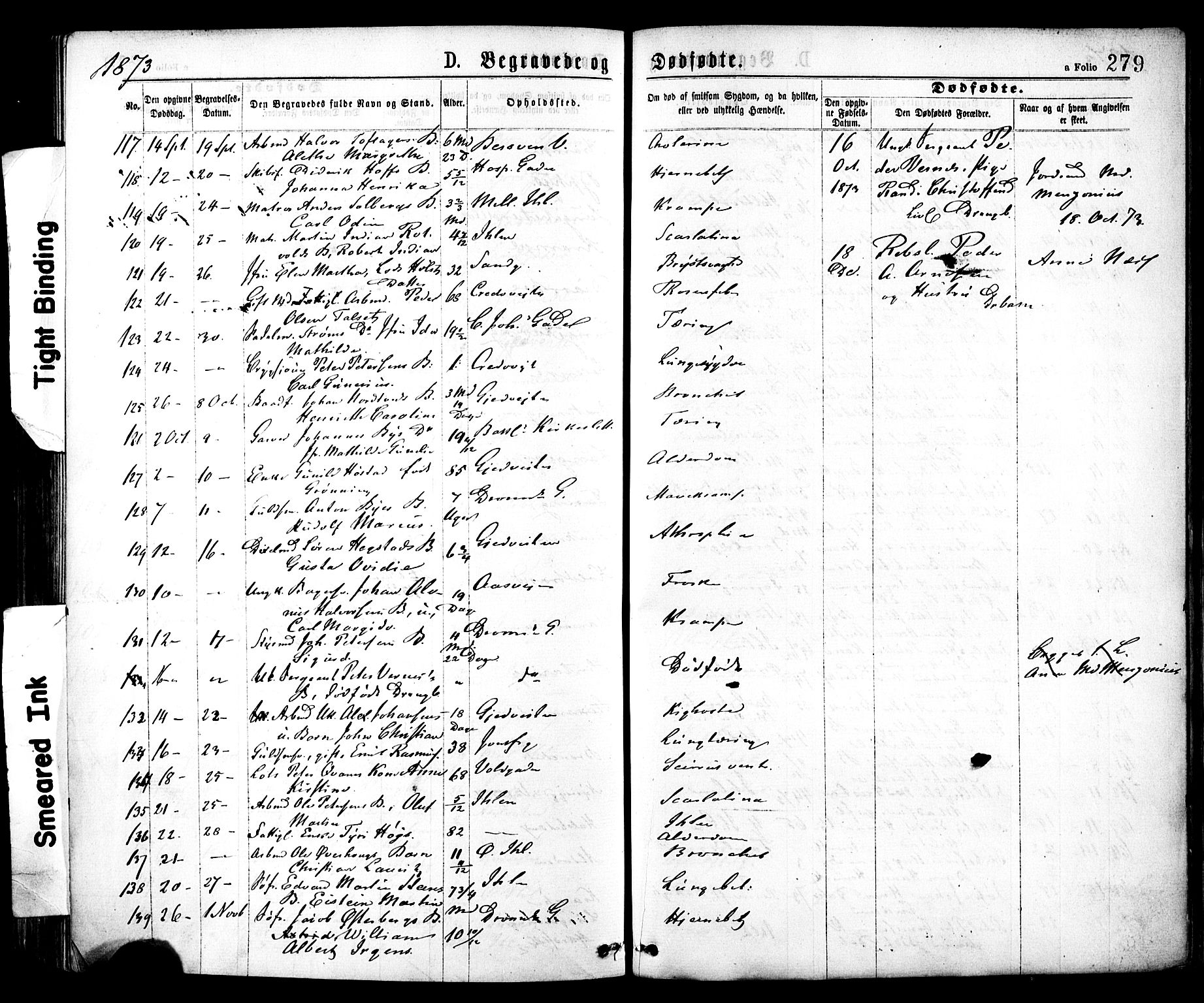 Ministerialprotokoller, klokkerbøker og fødselsregistre - Sør-Trøndelag, SAT/A-1456/602/L0118: Ministerialbok nr. 602A16, 1873-1879, s. 279
