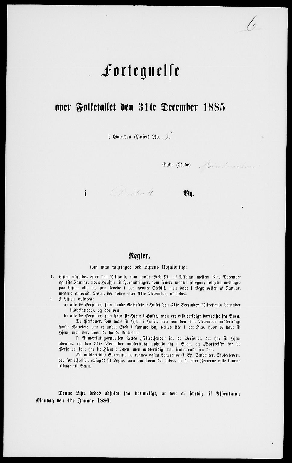 RA, Folketelling 1885 for 0203 Drøbak kjøpstad, 1885, s. 12