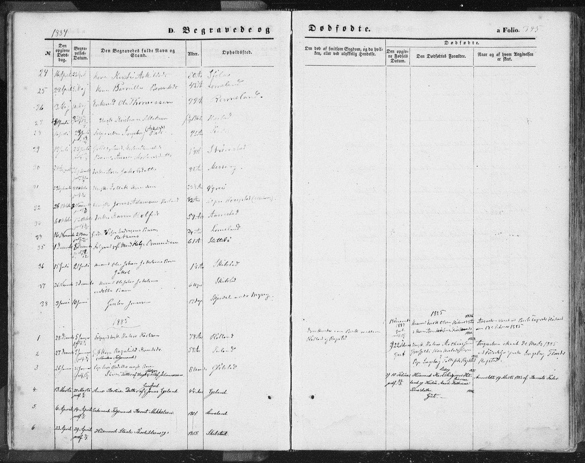 Helleland sokneprestkontor, AV/SAST-A-101810: Ministerialbok nr. A 7.2, 1863-1886, s. 345