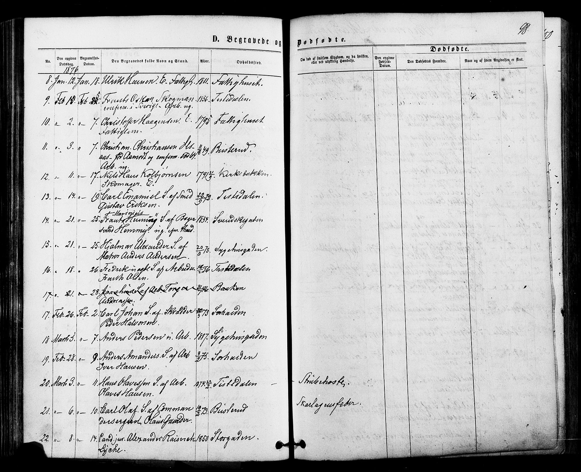 Halden prestekontor Kirkebøker, SAO/A-10909/F/Fa/L0010: Ministerialbok nr. I 10, 1866-1877, s. 98