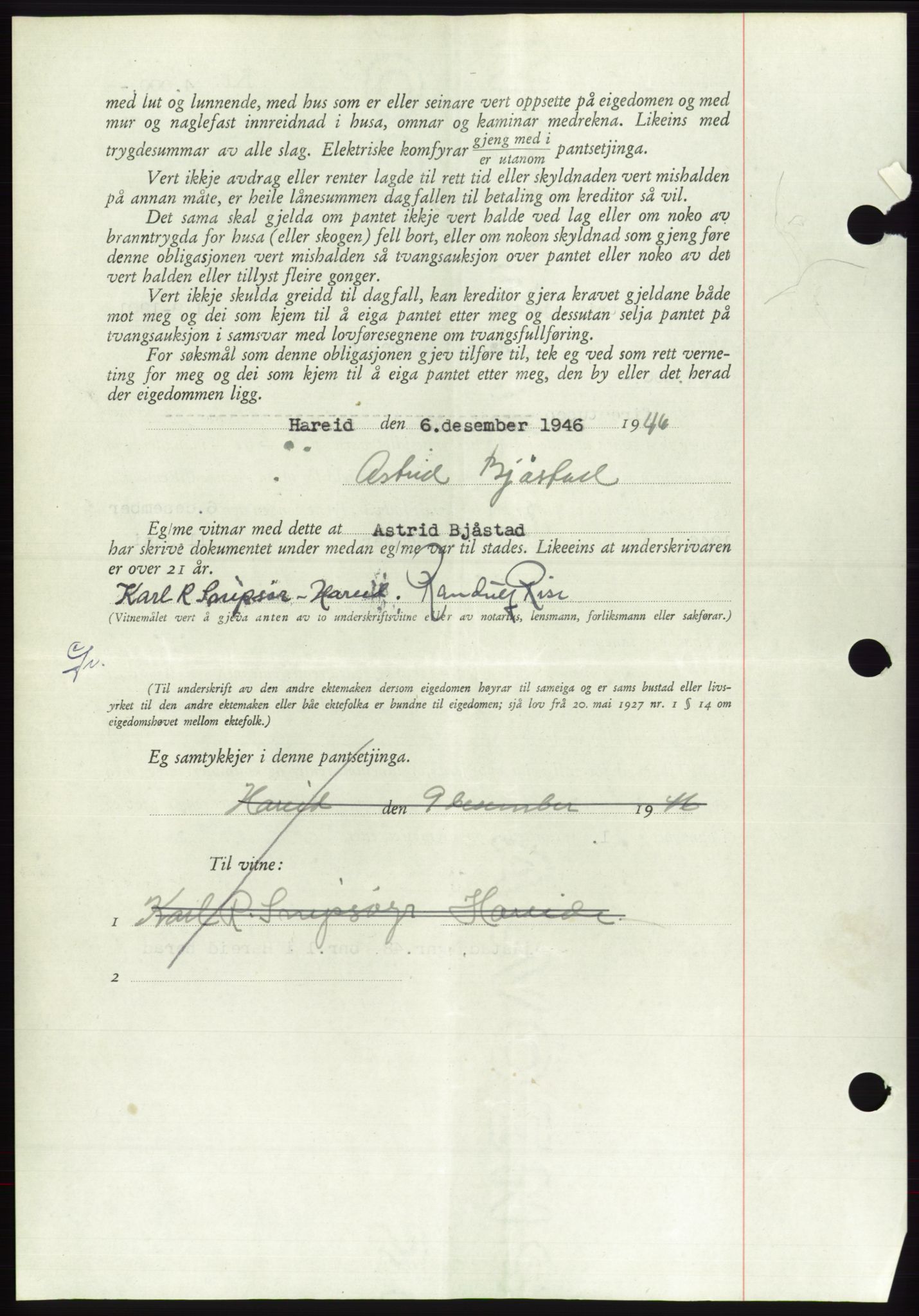 Søre Sunnmøre sorenskriveri, AV/SAT-A-4122/1/2/2C/L0114: Pantebok nr. 1-2B, 1943-1947, Dagboknr: 1652/1946