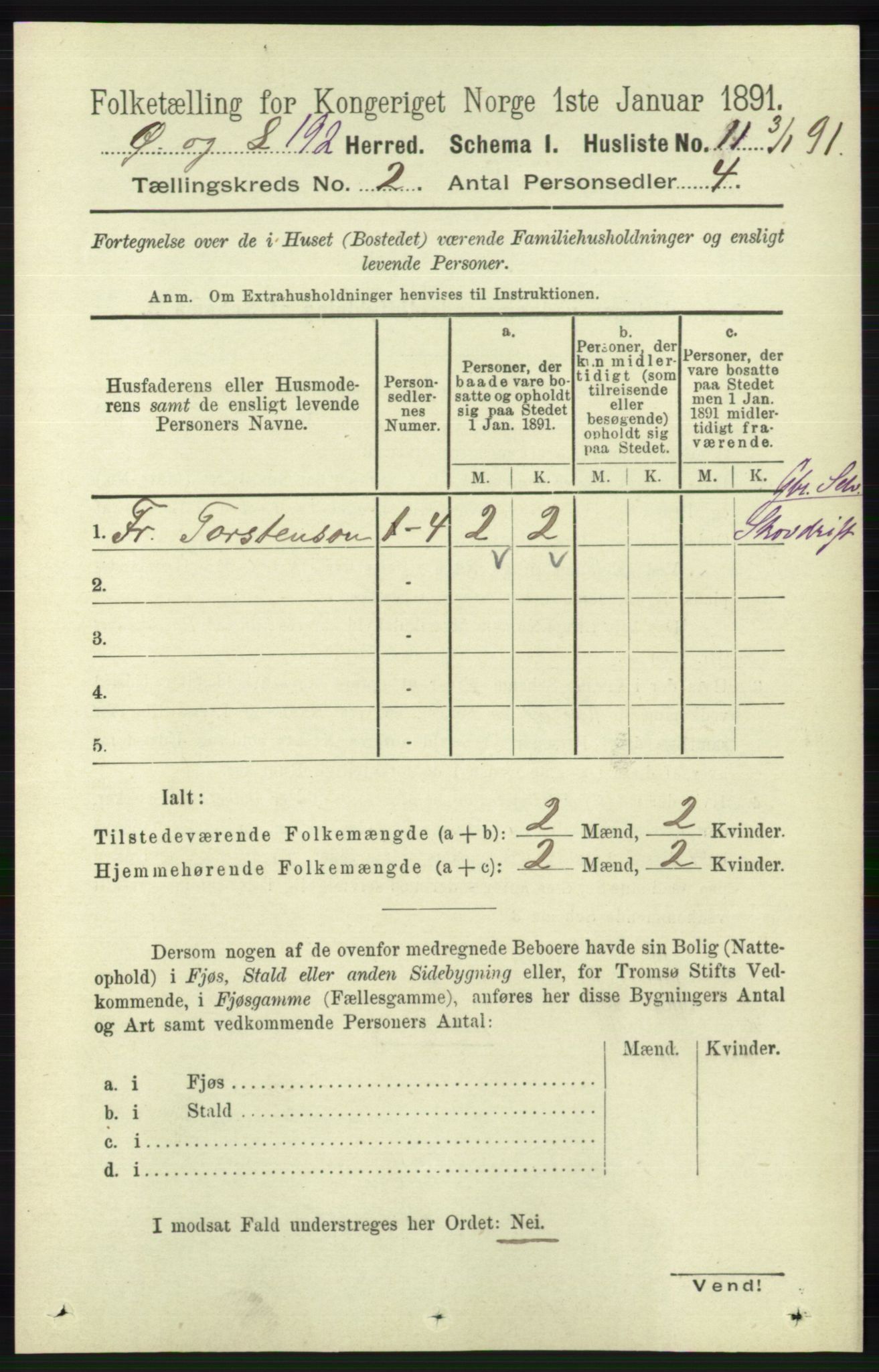 RA, Folketelling 1891 for 1021 Øyslebø og Laudal herred, 1891, s. 441