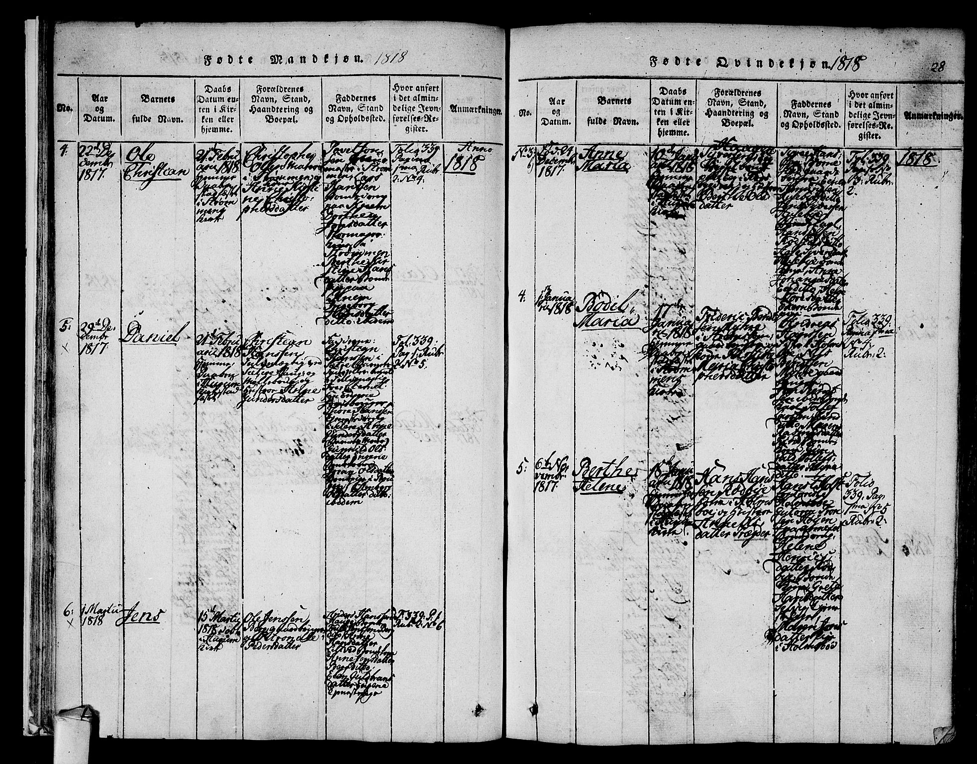 Hurum kirkebøker, AV/SAKO-A-229/F/Fa/L0009: Ministerialbok nr. 9, 1816-1826, s. 28