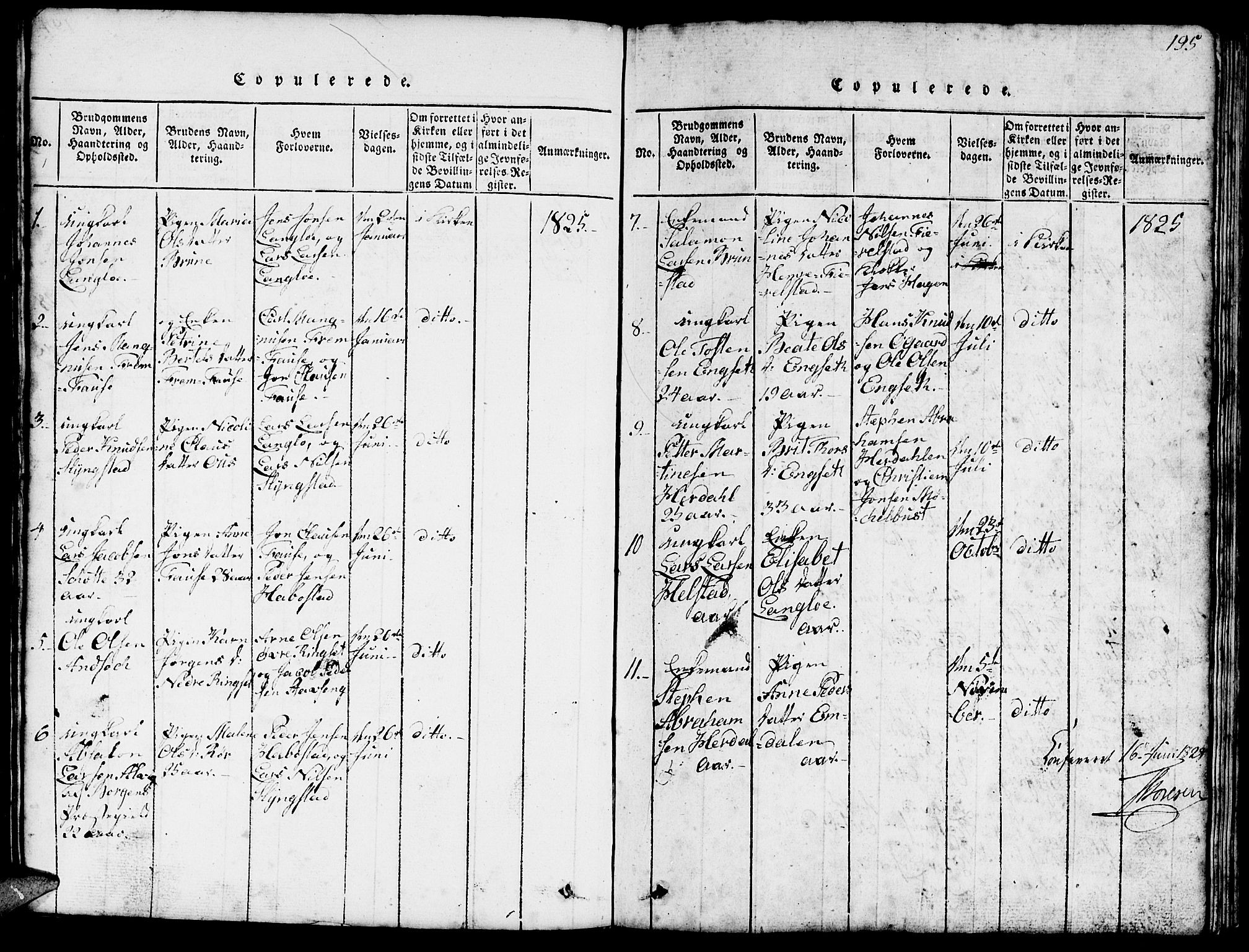 Ministerialprotokoller, klokkerbøker og fødselsregistre - Møre og Romsdal, AV/SAT-A-1454/520/L0289: Klokkerbok nr. 520C01, 1817-1837, s. 195