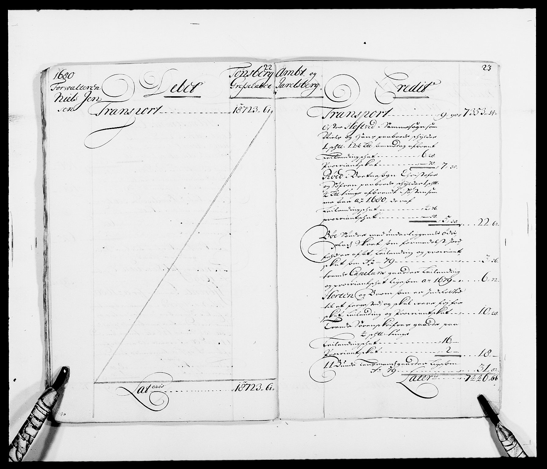 Rentekammeret inntil 1814, Reviderte regnskaper, Fogderegnskap, AV/RA-EA-4092/R32/L1846: Fogderegnskap Jarlsberg grevskap, 1679-1680, s. 23