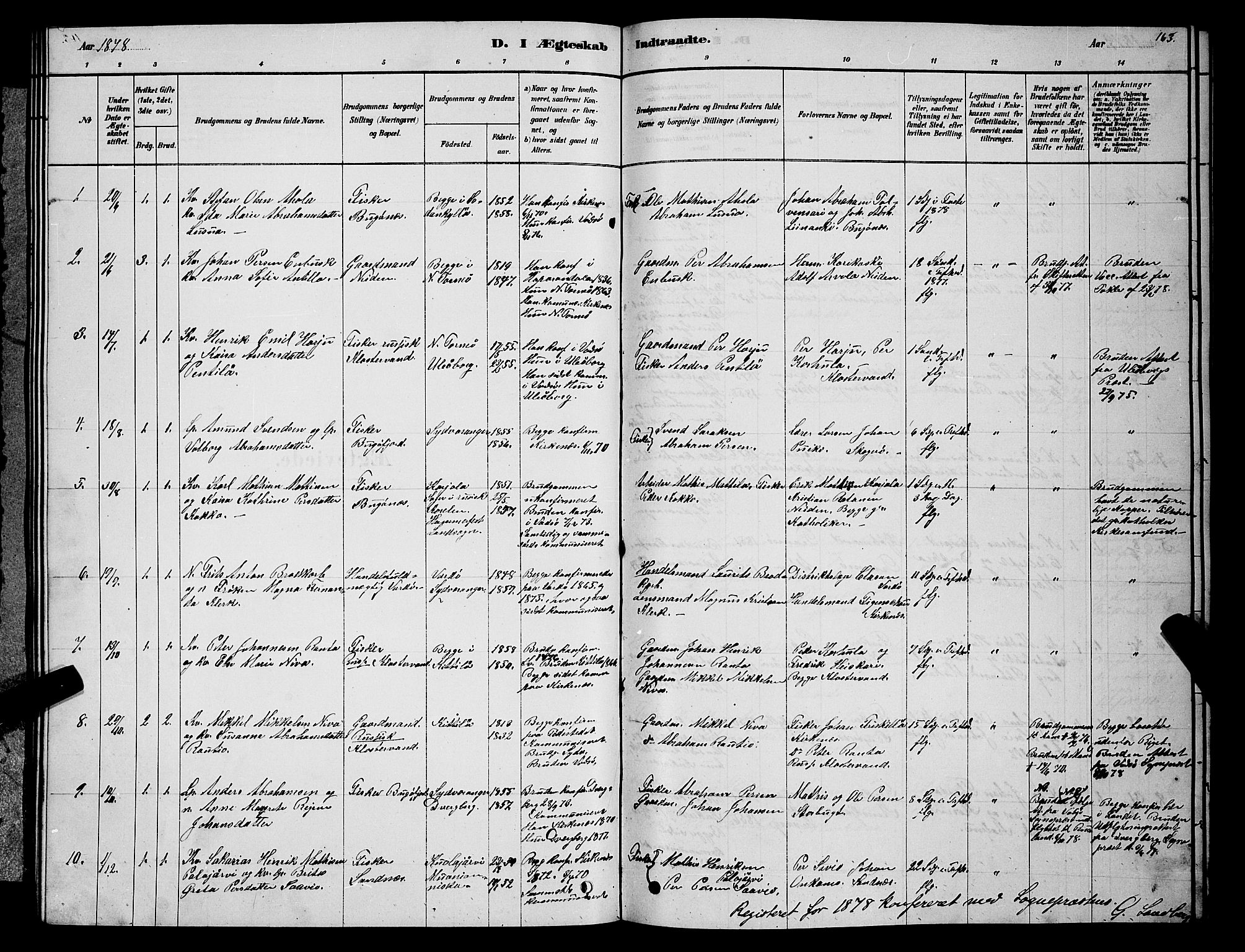 Sør-Varanger sokneprestkontor, AV/SATØ-S-1331/H/Hb/L0003klokker: Klokkerbok nr. 3, 1878-1891, s. 163