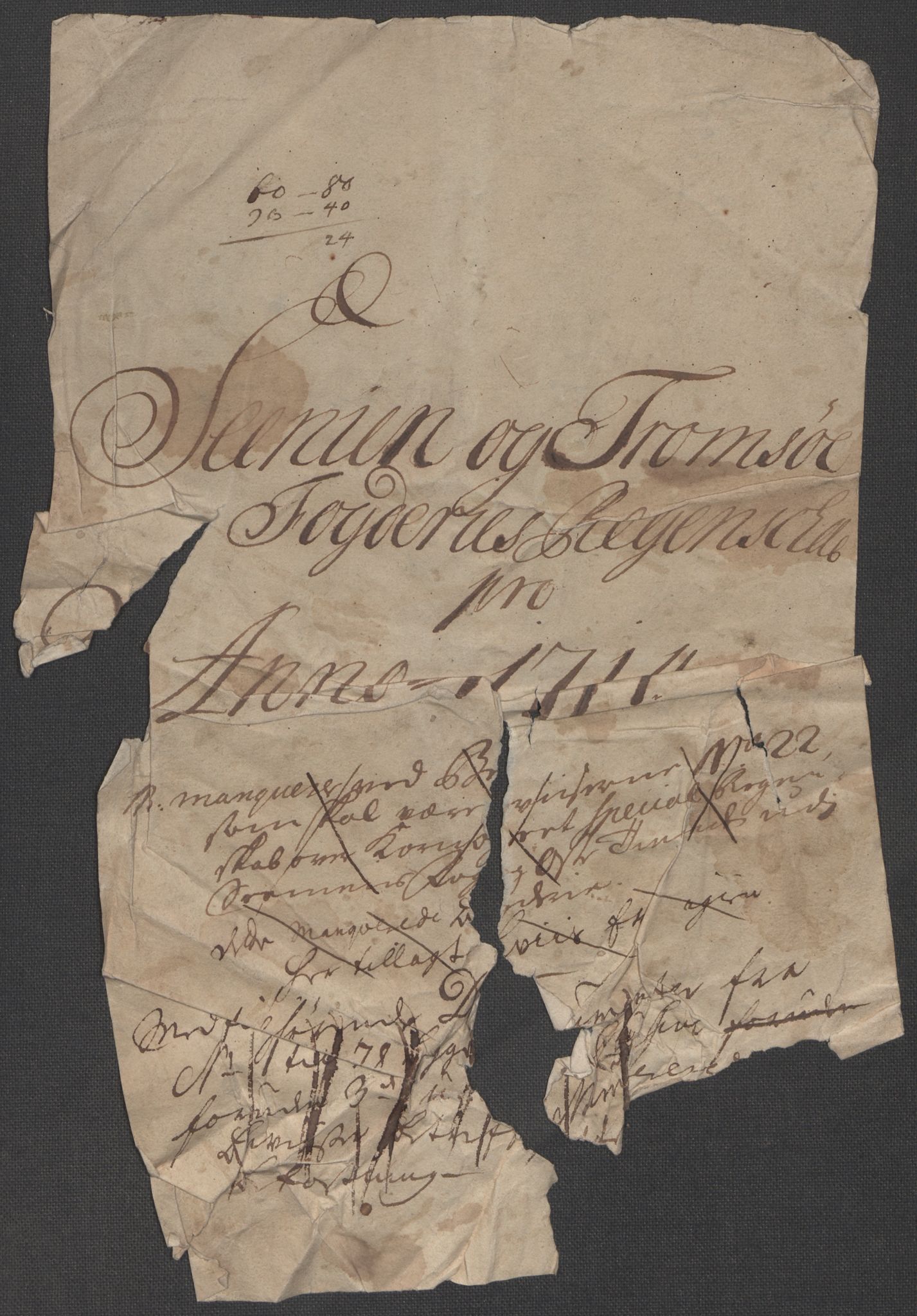 Rentekammeret inntil 1814, Reviderte regnskaper, Fogderegnskap, AV/RA-EA-4092/R68/L4760: Fogderegnskap Senja og Troms, 1714, s. 4