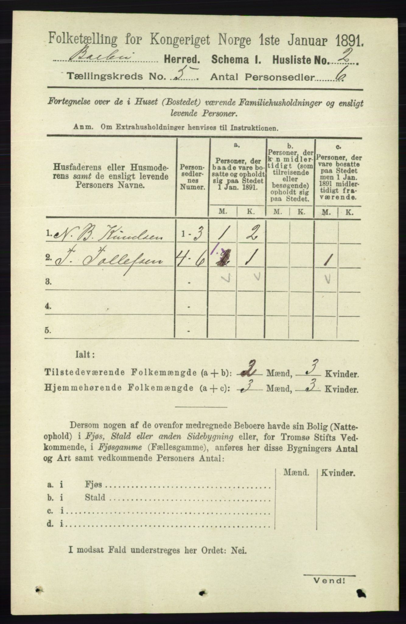 RA, Folketelling 1891 for 0990 Barbu herred, 1891, s. 3437