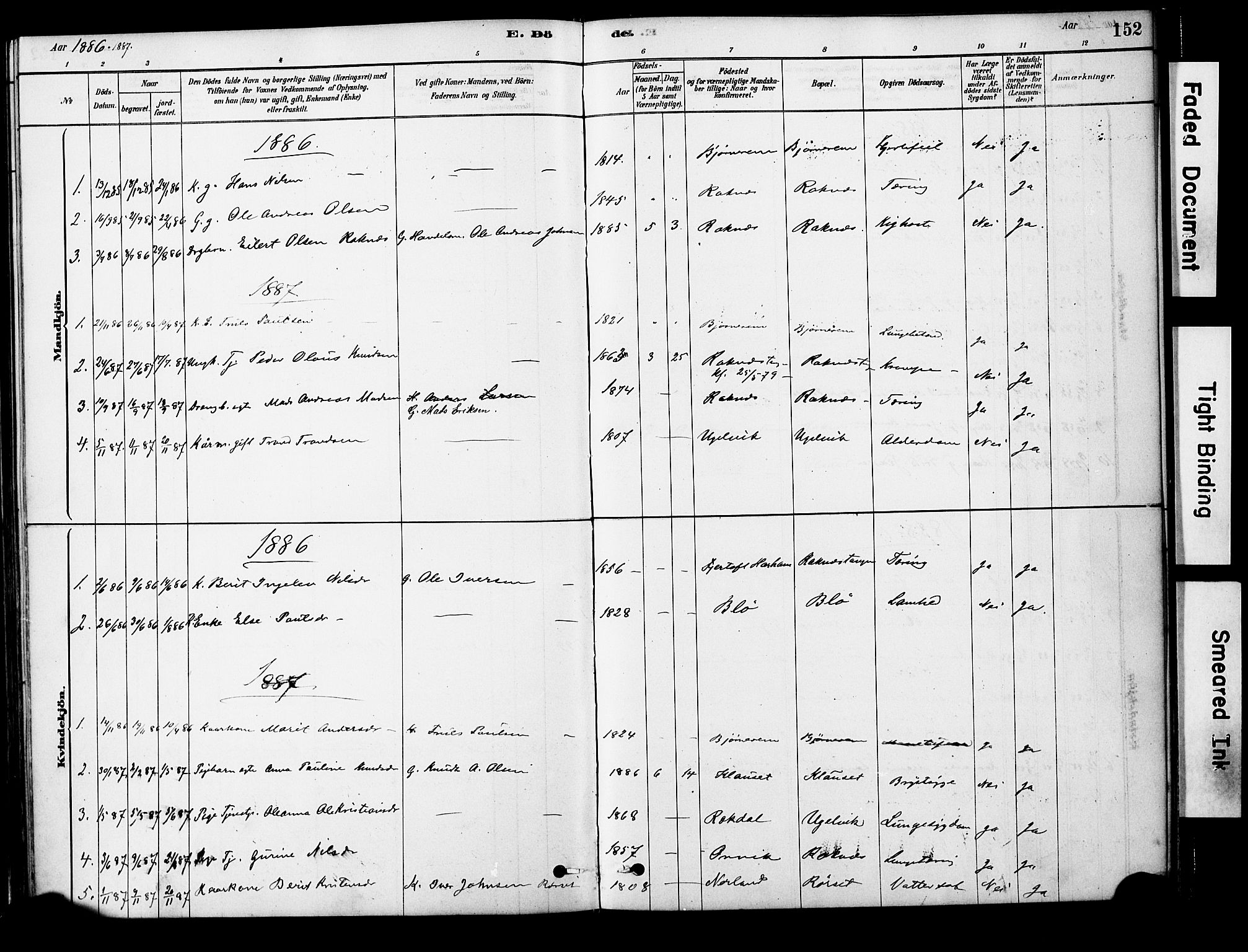 Ministerialprotokoller, klokkerbøker og fødselsregistre - Møre og Romsdal, AV/SAT-A-1454/563/L0736: Ministerialbok nr. 563A01, 1878-1903, s. 152