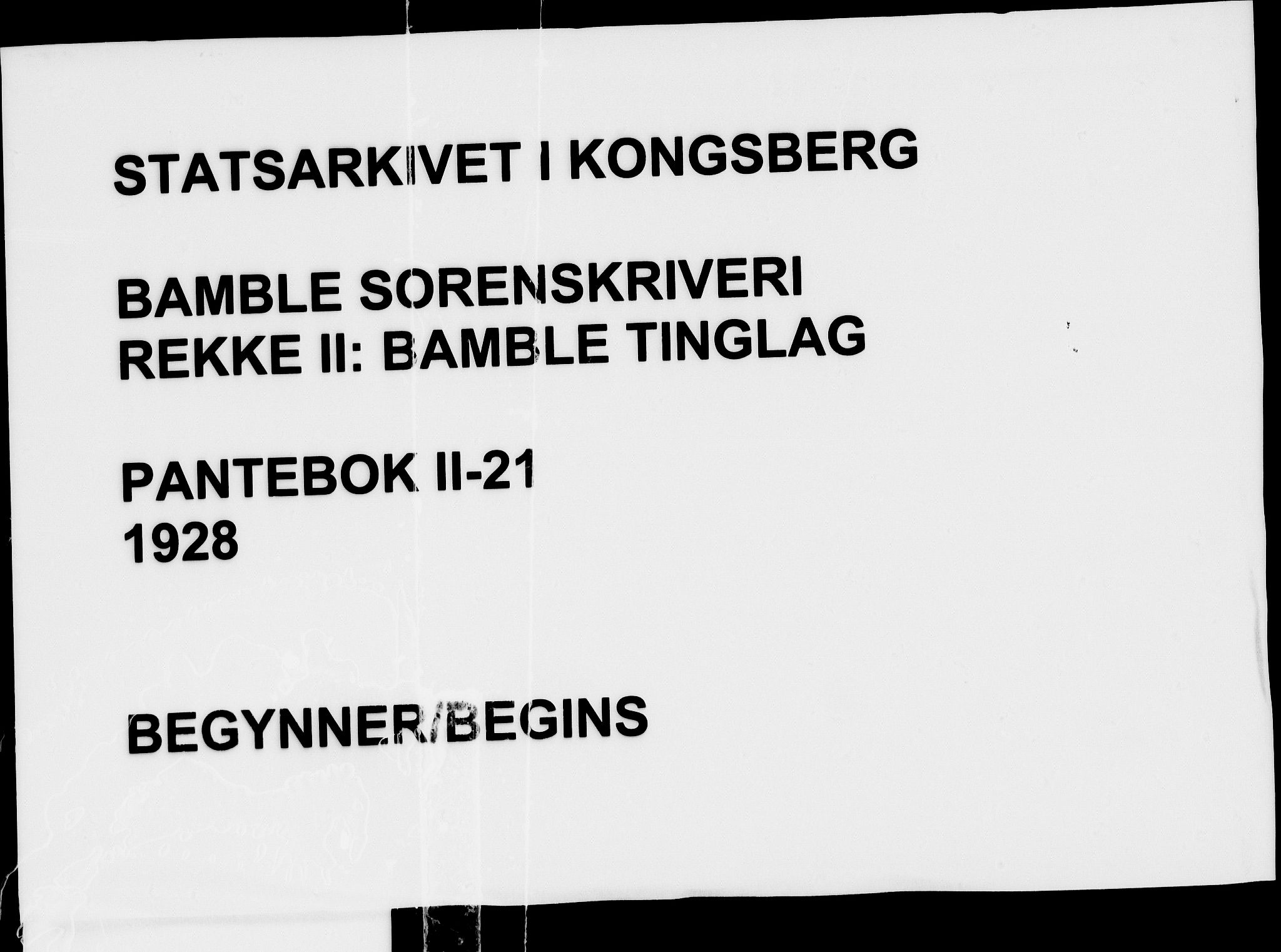 Bamble sorenskriveri, SAKO/A-214/G/Ga/Gab/L0021: Pantebok nr. II 21, 1928-1928