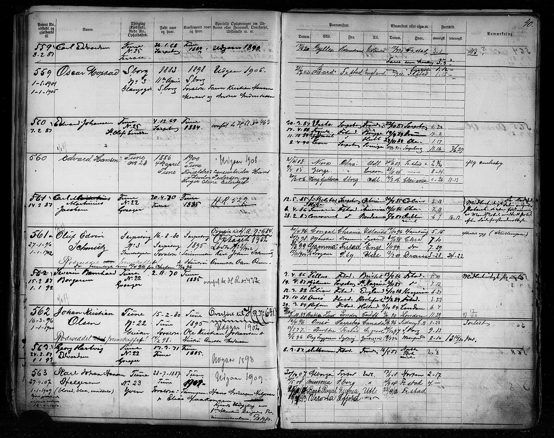 Sarpsborg mønstringskontor, AV/SAO-A-10569c/F/Fc/Fca/L0005: Annotasjonsrulle, 1881-1913, s. 44