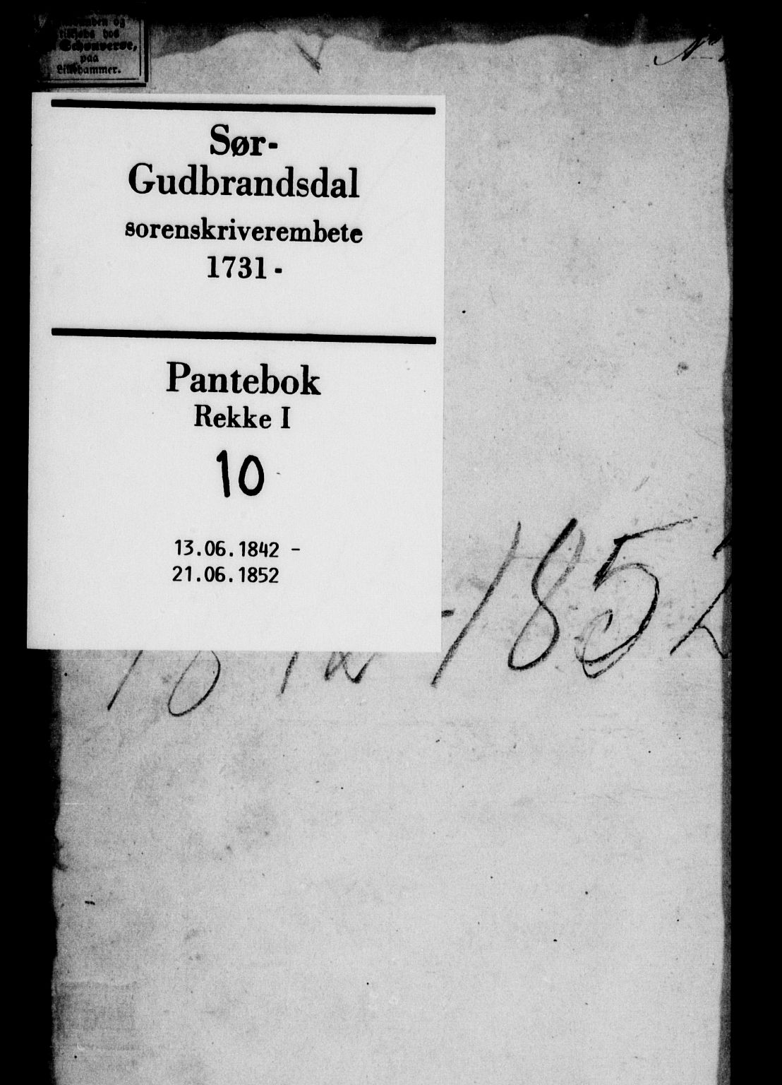 Sør-Gudbrandsdal tingrett, SAH/TING-004/H/Hb/Hba/L0010: Pantebok nr. I 10, 1842-1852