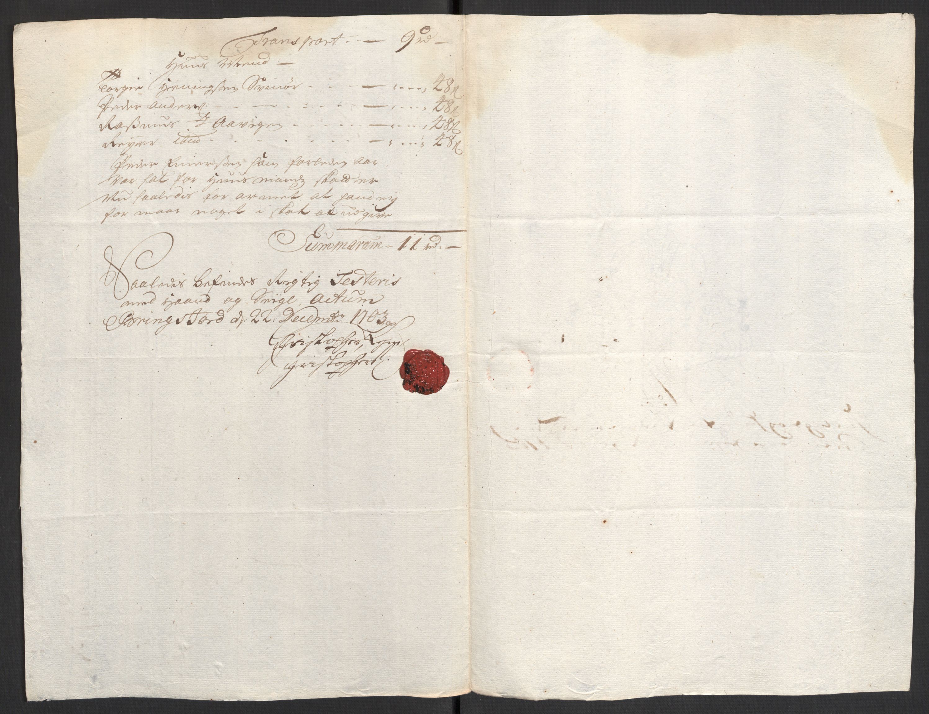 Rentekammeret inntil 1814, Reviderte regnskaper, Fogderegnskap, AV/RA-EA-4092/R43/L2550: Fogderegnskap Lista og Mandal, 1703-1704, s. 36