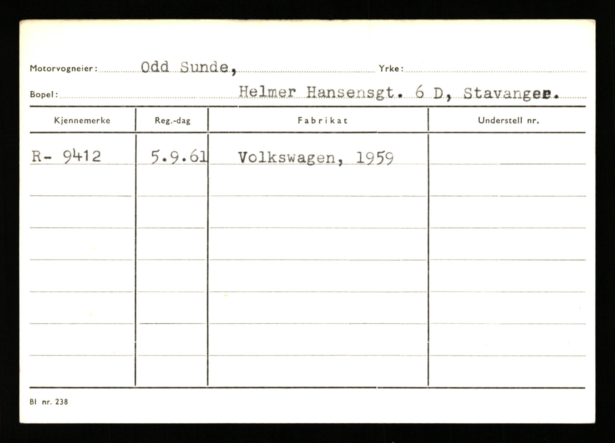 Stavanger trafikkstasjon, SAST/A-101942/0/G/L0002: Registreringsnummer: 5791 - 10405, 1930-1971, s. 2431