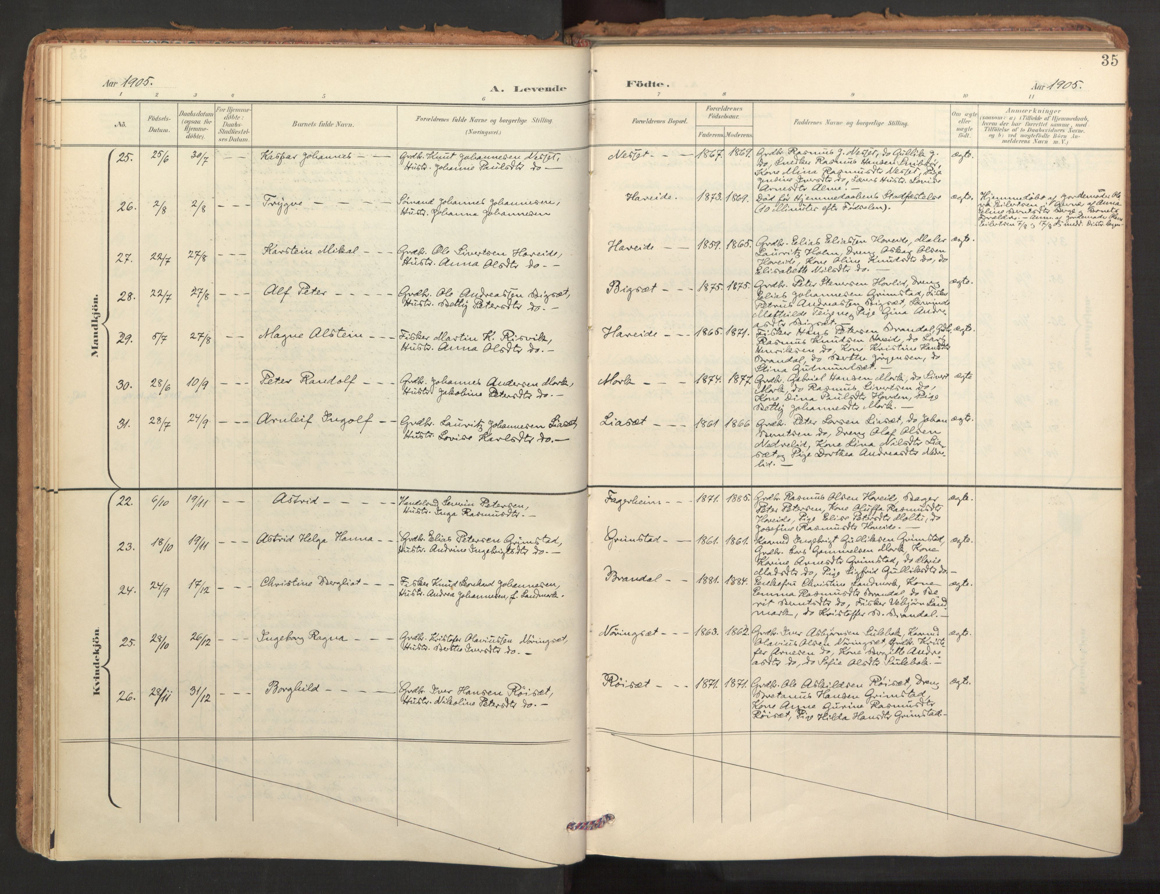 Ministerialprotokoller, klokkerbøker og fødselsregistre - Møre og Romsdal, AV/SAT-A-1454/510/L0123: Ministerialbok nr. 510A03, 1898-1922, s. 35