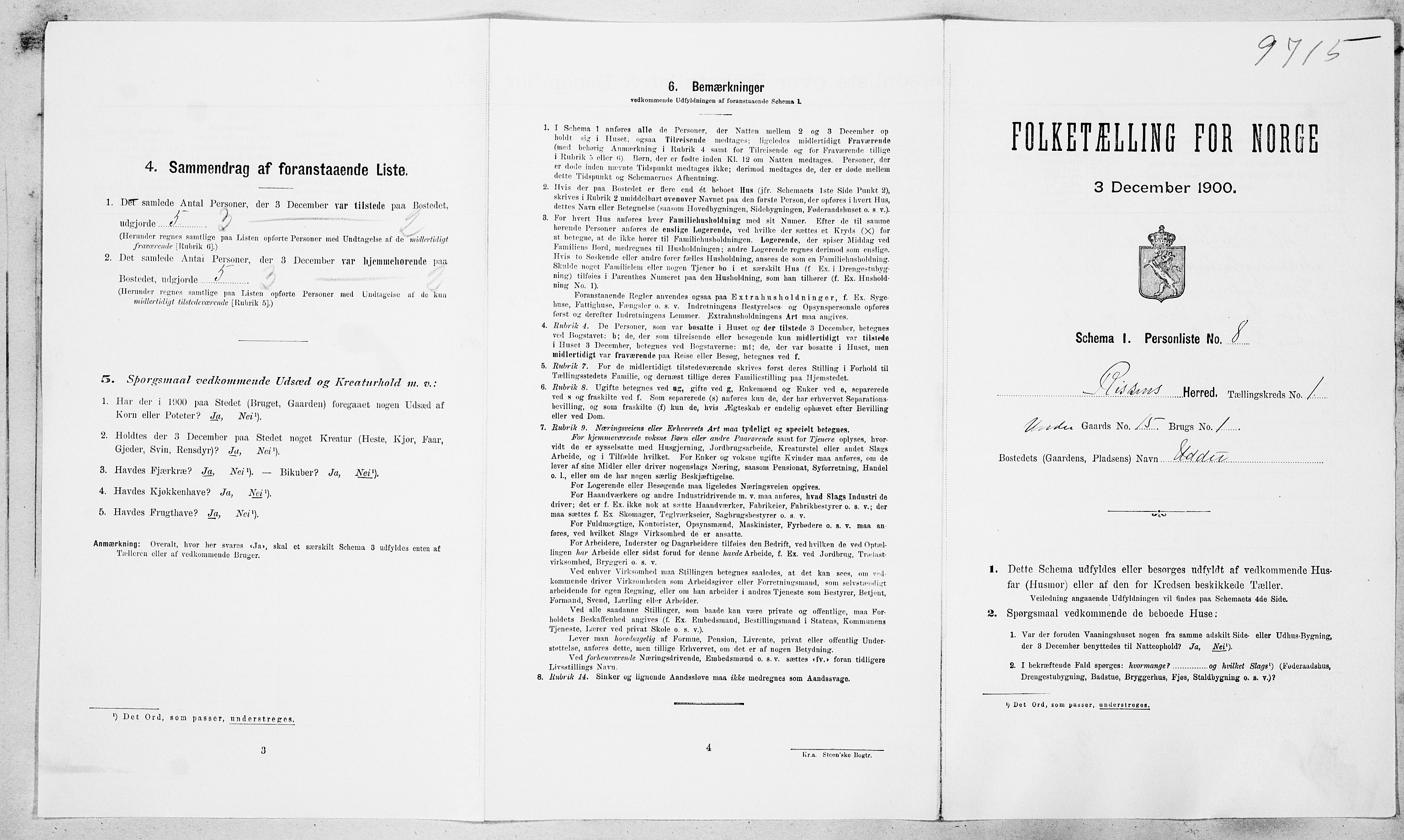 SAT, Folketelling 1900 for 1624 Rissa herred, 1900, s. 106