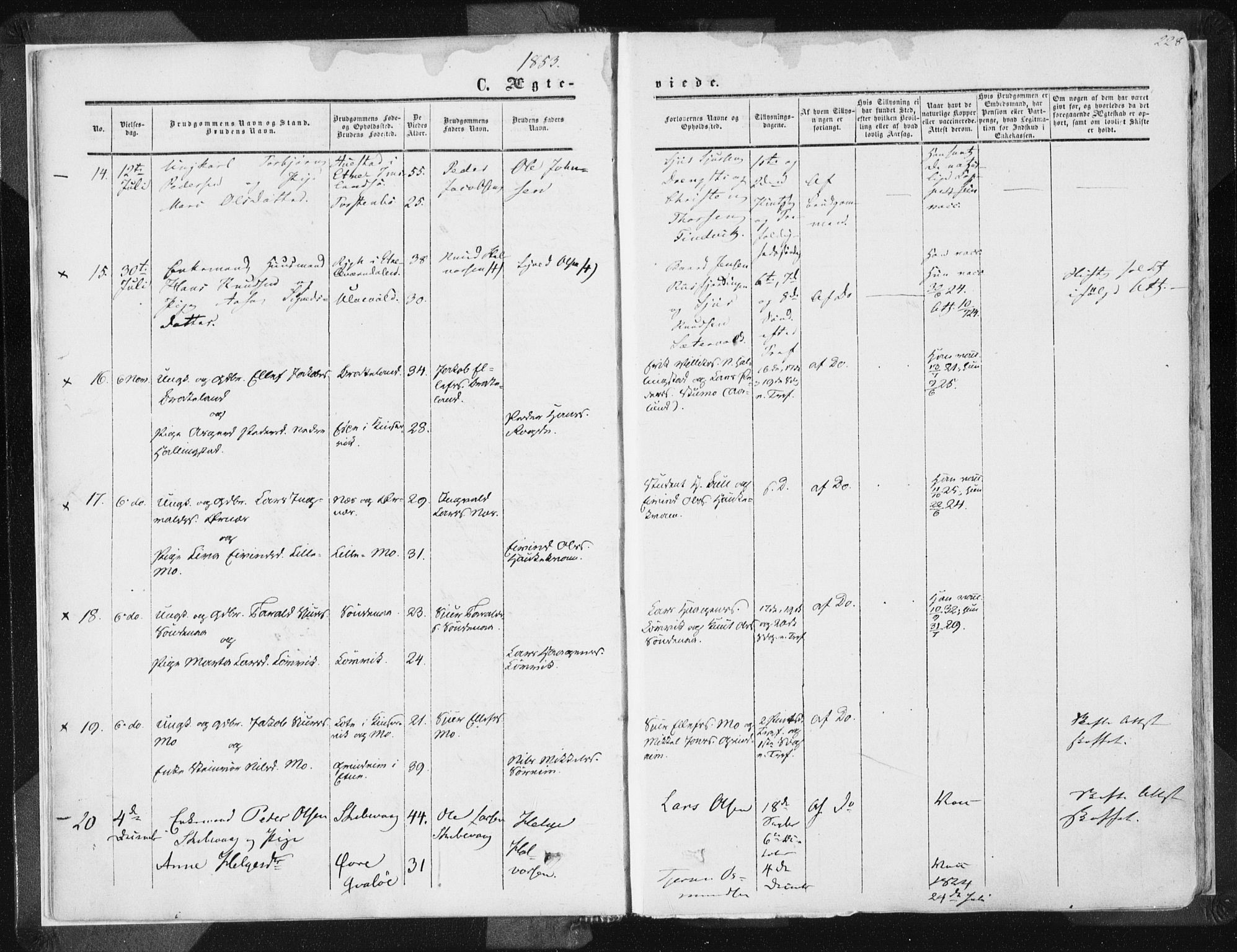 Vikedal sokneprestkontor, AV/SAST-A-101840/01/IV: Ministerialbok nr. A 6.2, 1851-1867, s. 228