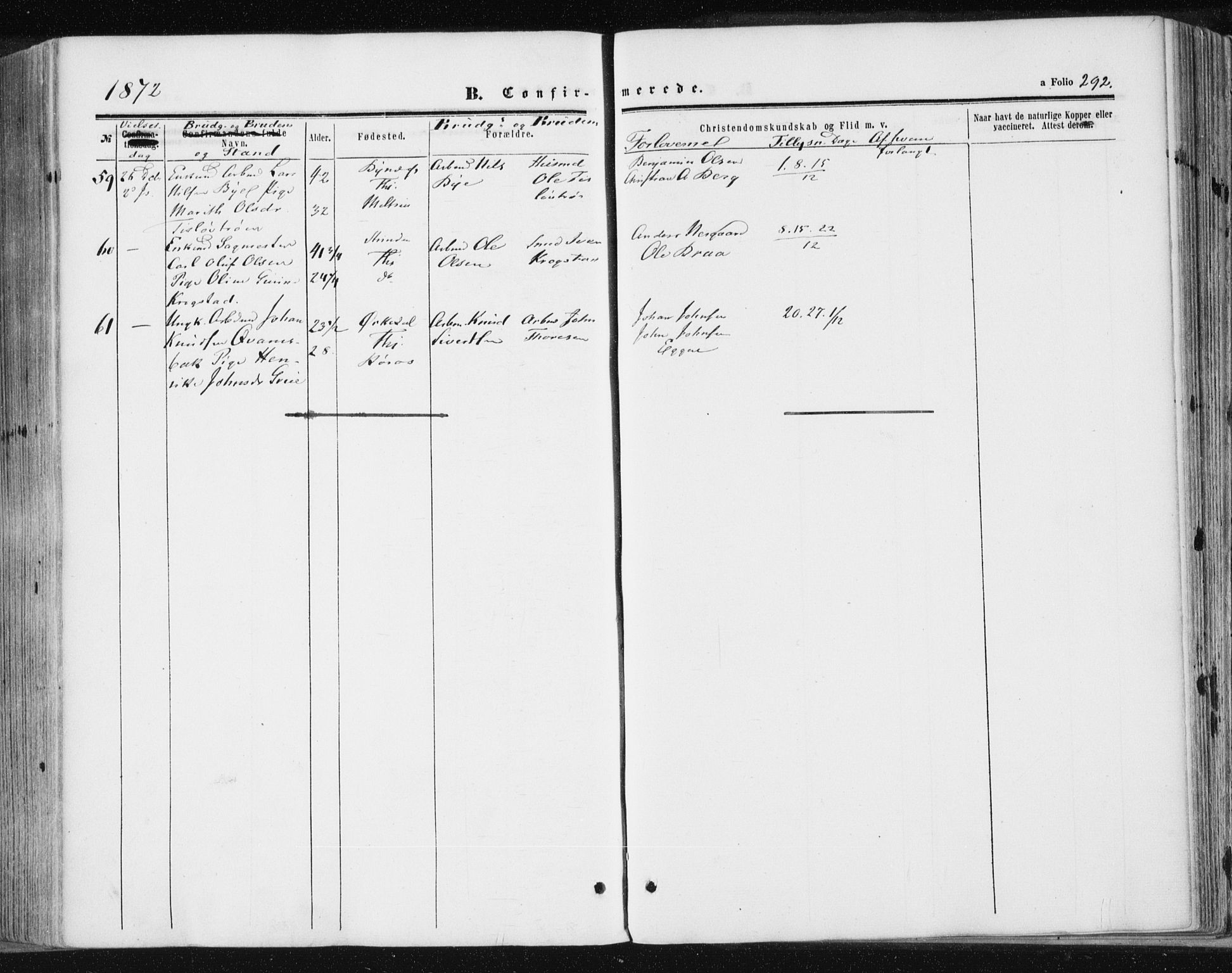 Ministerialprotokoller, klokkerbøker og fødselsregistre - Sør-Trøndelag, SAT/A-1456/602/L0115: Ministerialbok nr. 602A13, 1860-1872, s. 292