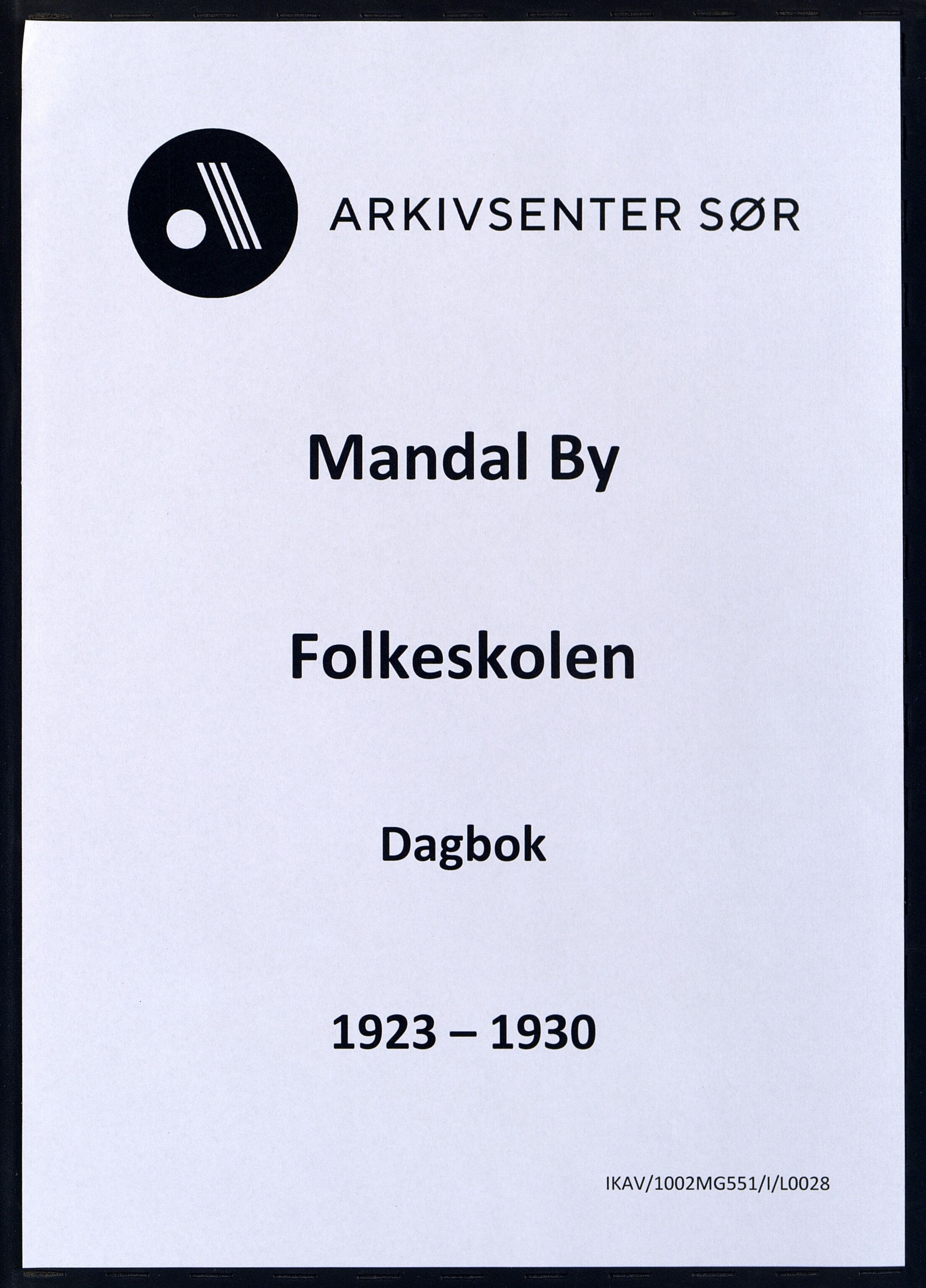 Mandal By - Mandal Allmueskole/Folkeskole/Skole, ARKSOR/1002MG551/I/L0028: Dagbok, 1923-1930