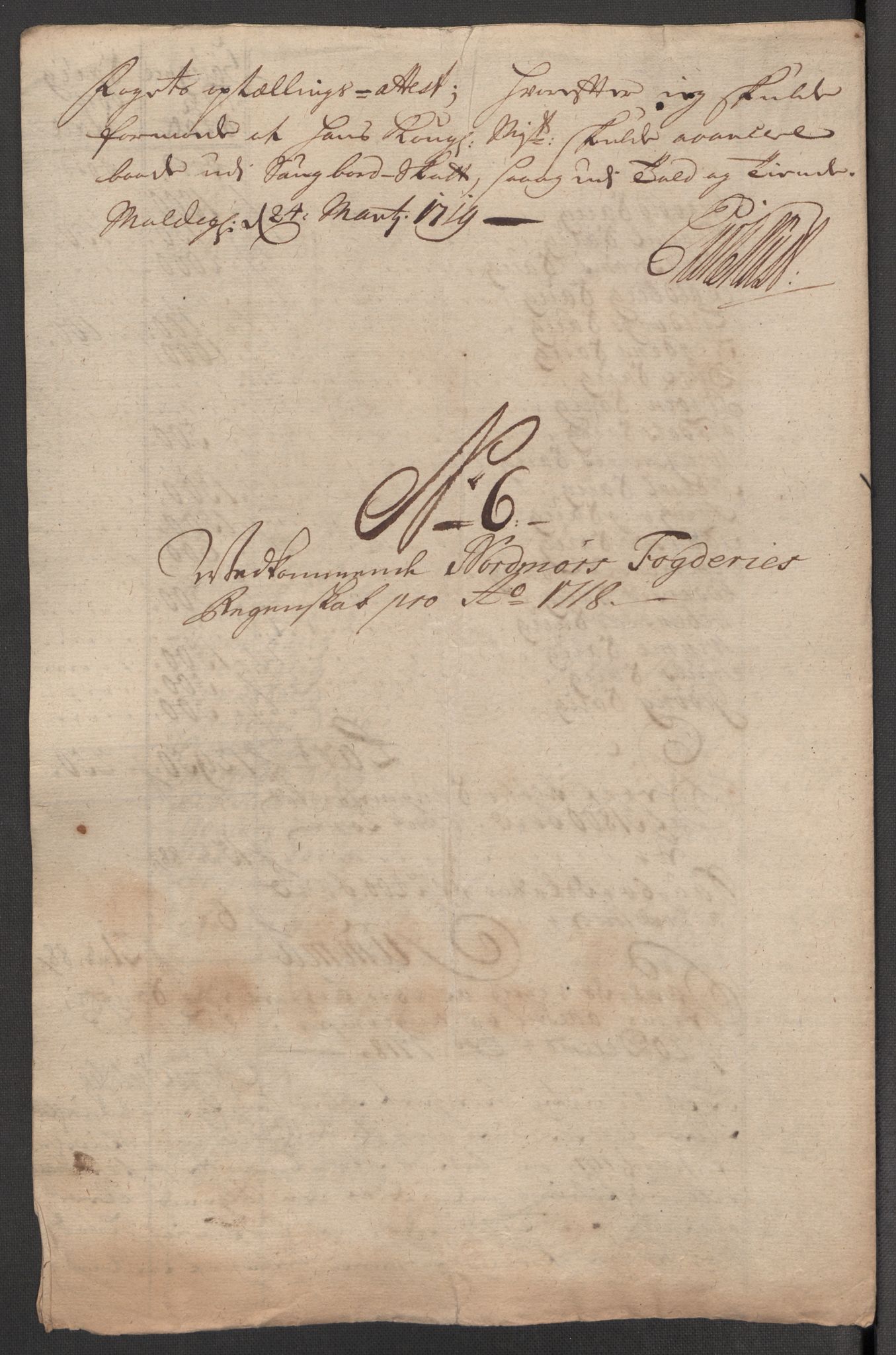 Rentekammeret inntil 1814, Reviderte regnskaper, Fogderegnskap, AV/RA-EA-4092/R56/L3751: Fogderegnskap Nordmøre, 1718, s. 113