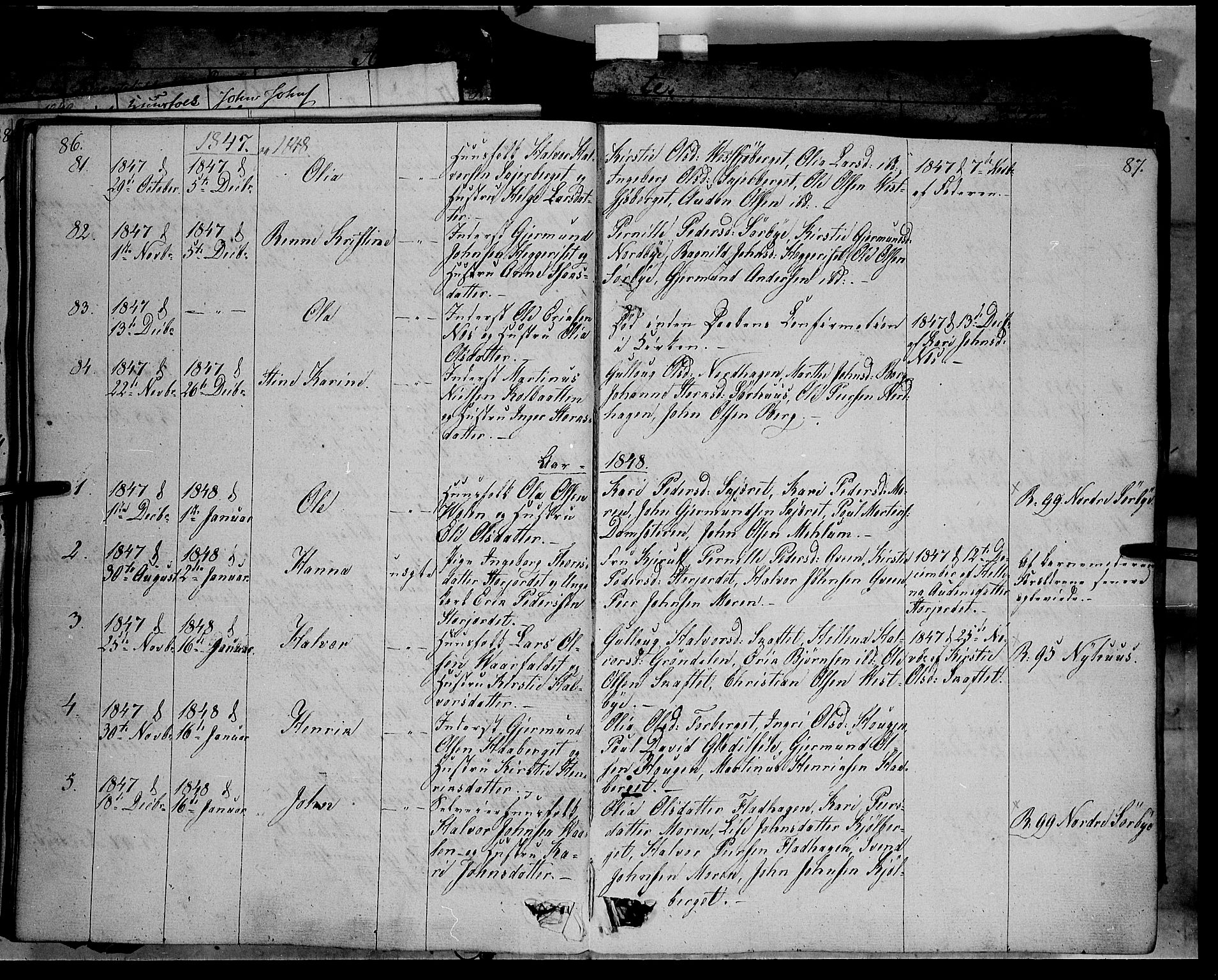 Trysil prestekontor, AV/SAH-PREST-046/H/Ha/Haa/L0004: Ministerialbok nr. 4 /1, 1842-1850, s. 86-87