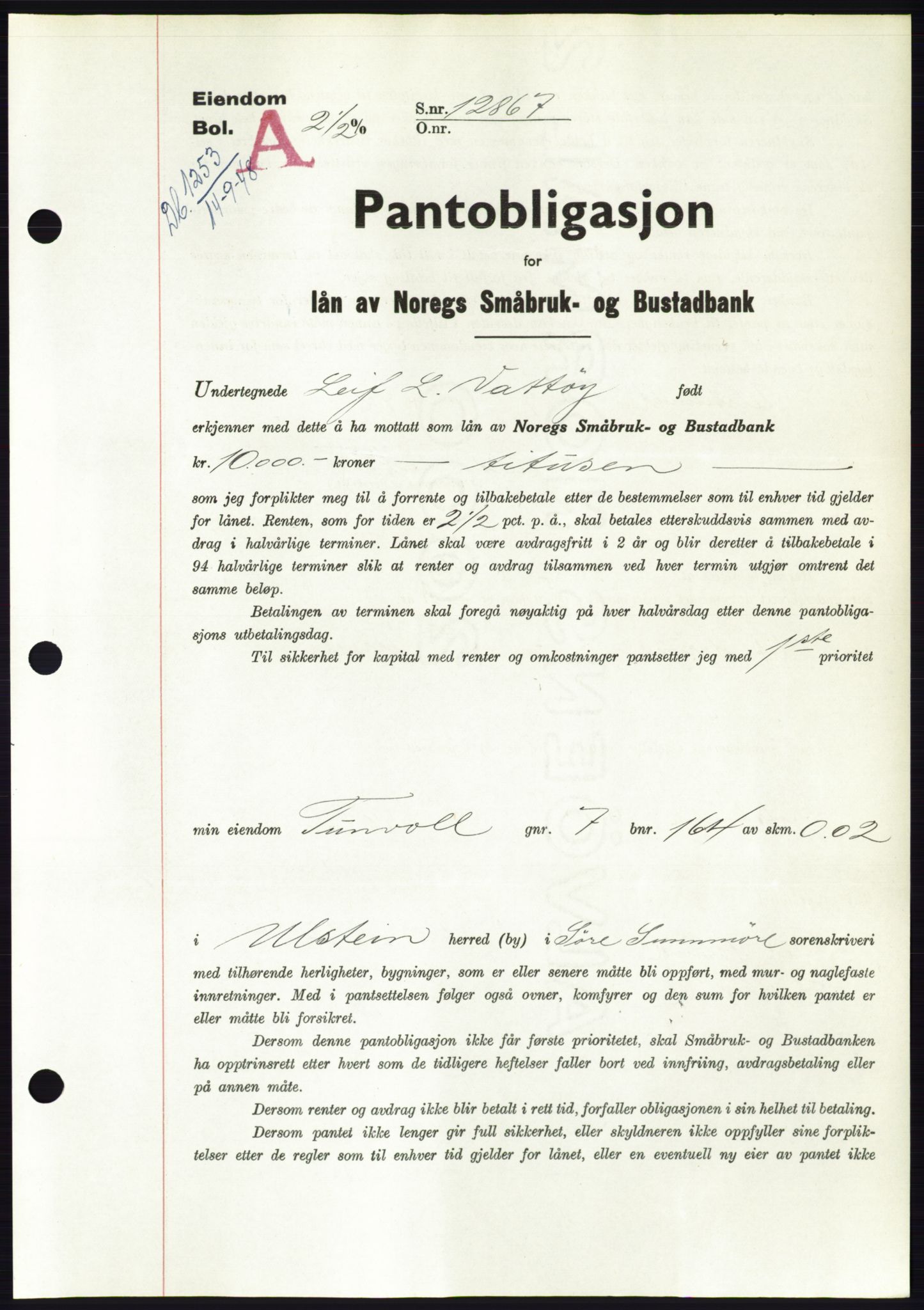 Søre Sunnmøre sorenskriveri, SAT/A-4122/1/2/2C/L0116: Pantebok nr. 4B, 1948-1949, Dagboknr: 1253/1948