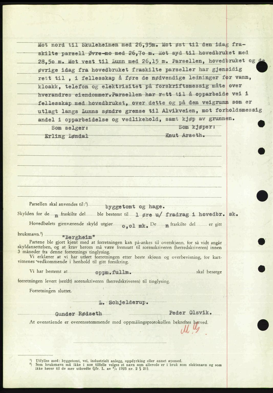 Nordre Sunnmøre sorenskriveri, AV/SAT-A-0006/1/2/2C/2Ca: Pantebok nr. A32, 1949-1949, Dagboknr: 2262/1949