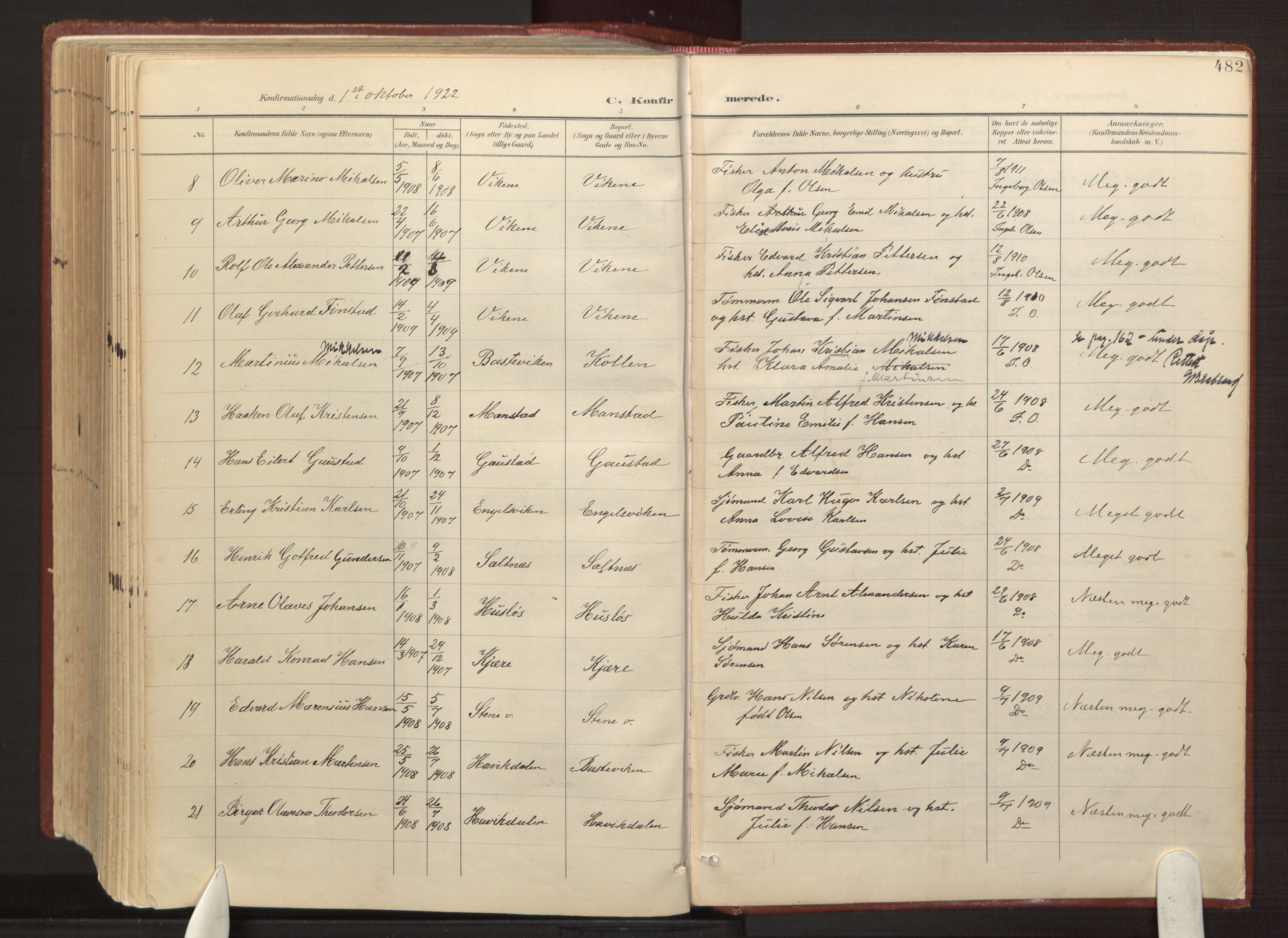 Onsøy prestekontor Kirkebøker, AV/SAO-A-10914/F/Fa/L0008: Ministerialbok nr. I 8, 1899-1923, s. 482