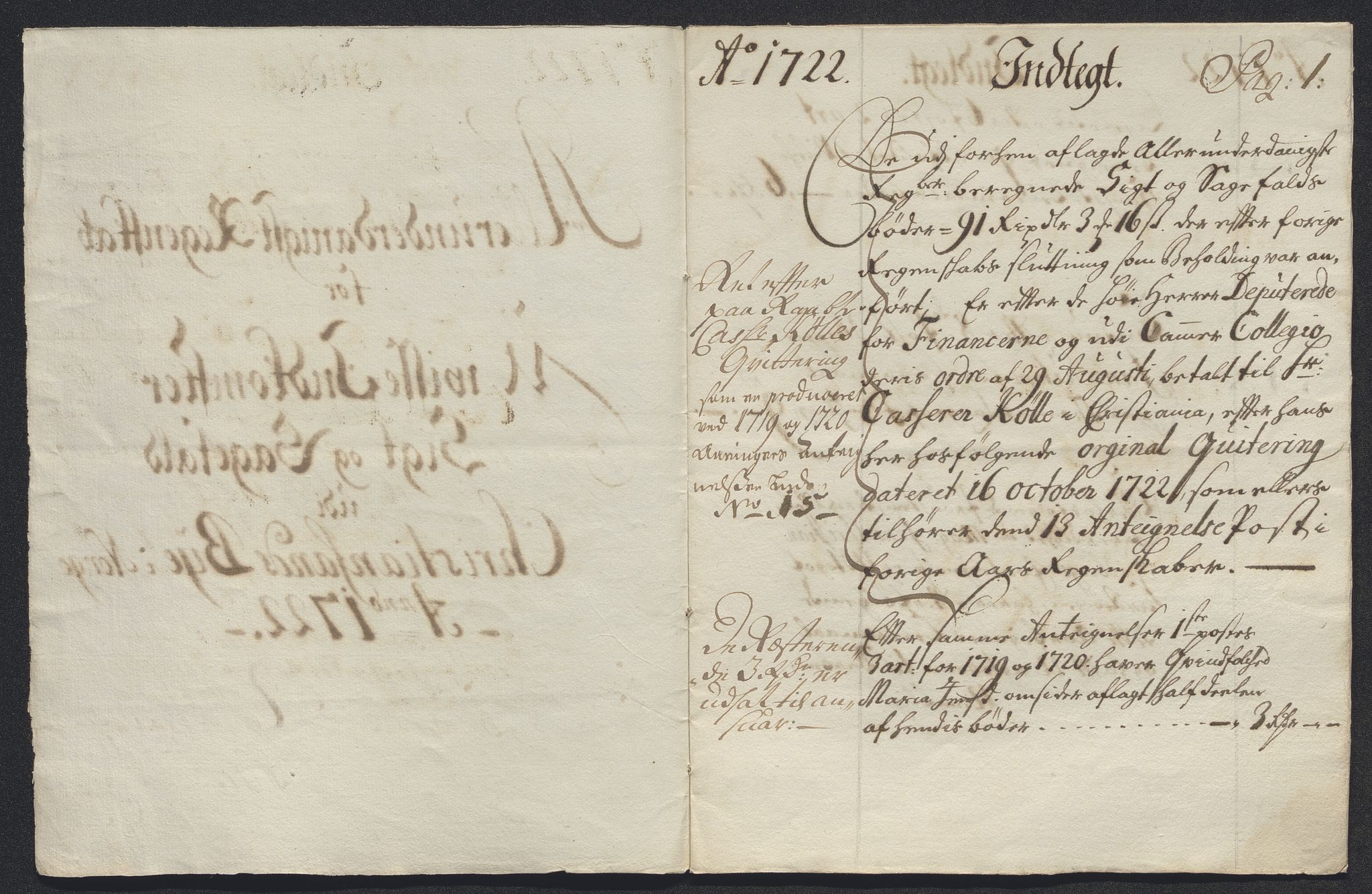 Rentekammeret inntil 1814, Reviderte regnskaper, Byregnskaper, AV/RA-EA-4066/R/Rm/L0286: [M19] Sikt og sakefall, 1719-1727, s. 82