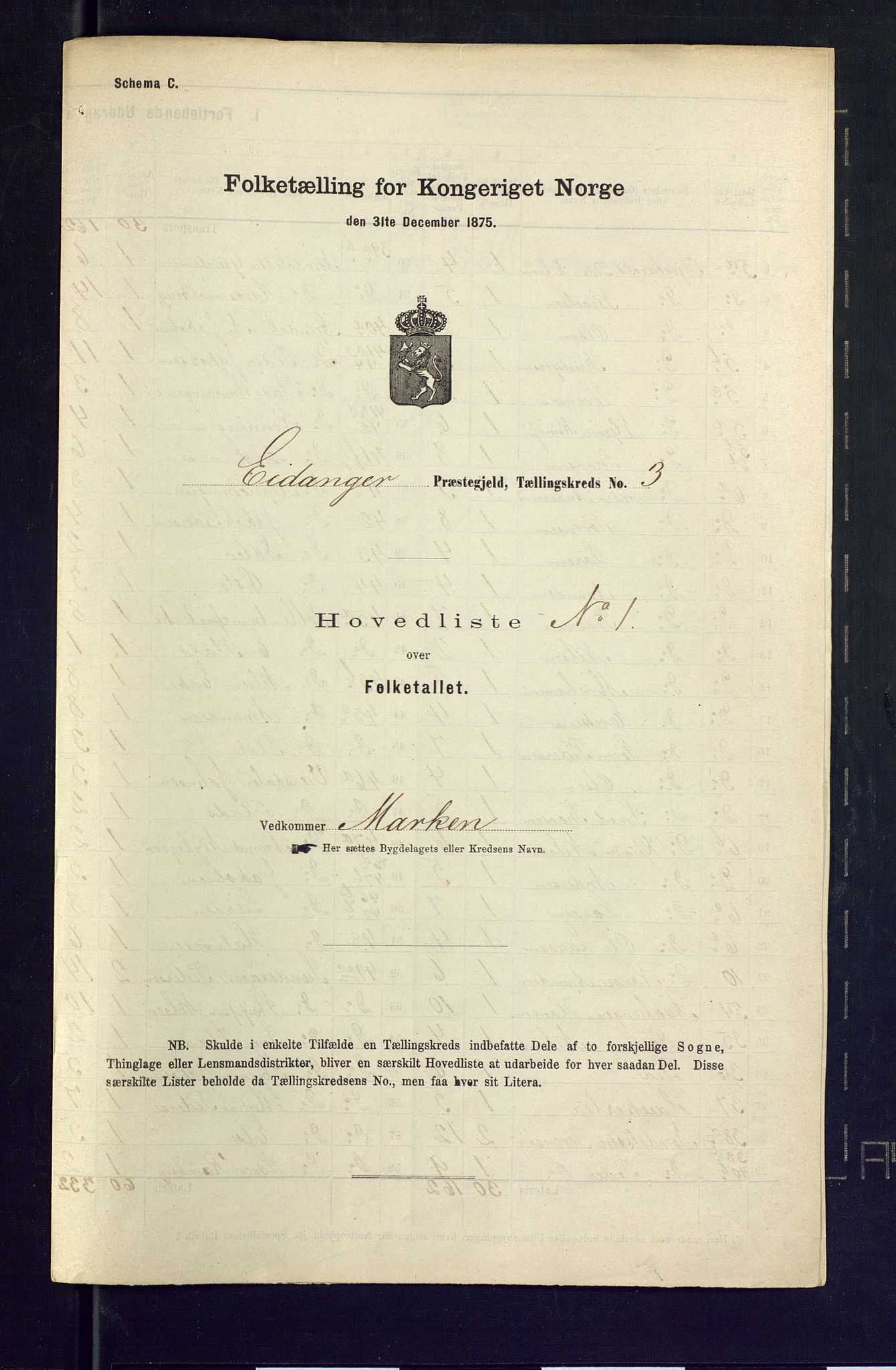 SAKO, Folketelling 1875 for 0813P Eidanger prestegjeld, 1875, s. 17