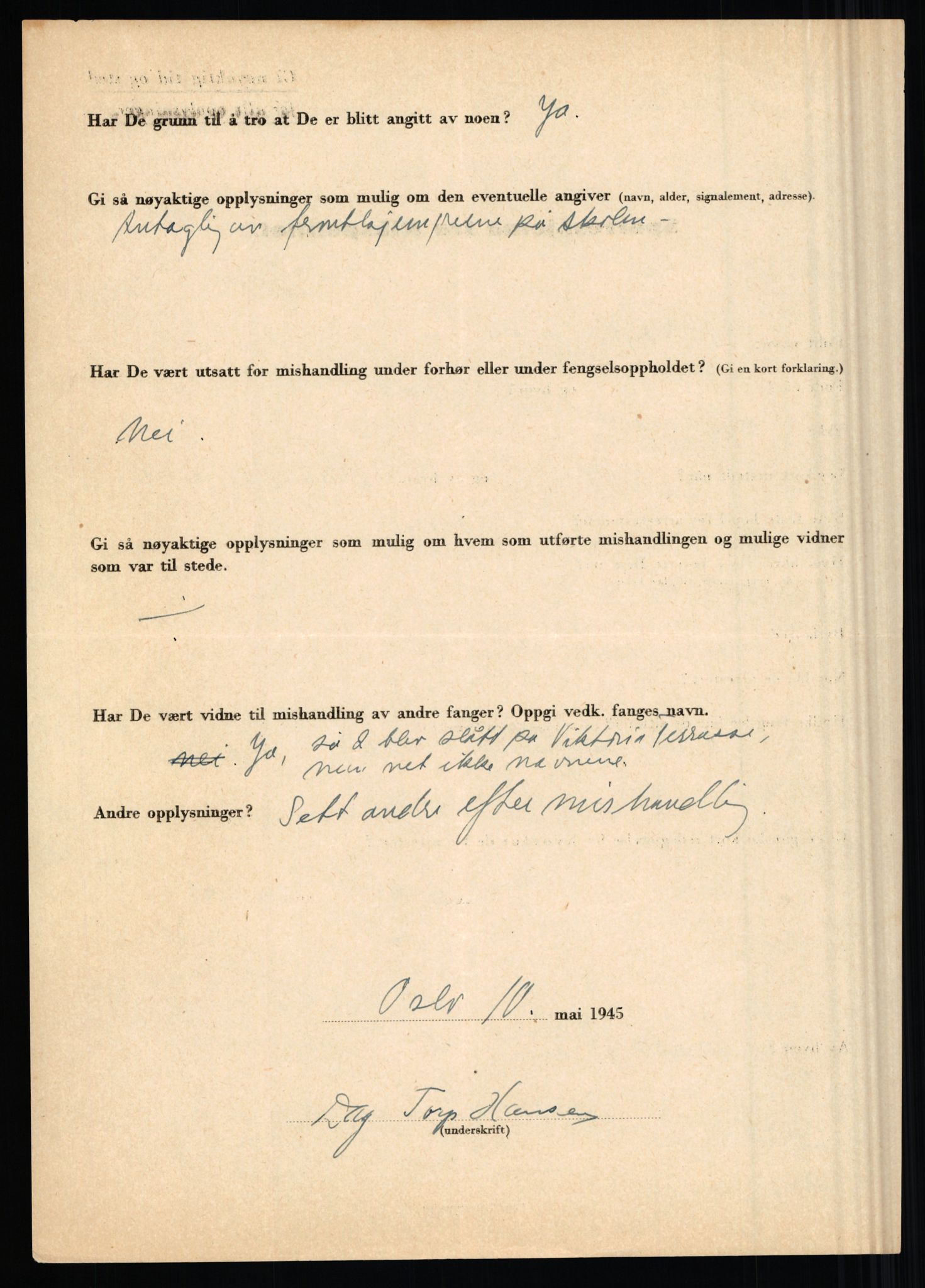 Rikspolitisjefen, AV/RA-S-1560/L/L0006: Hansen, Adolf Boye - Hemstad, Gunnar, 1940-1945, s. 86