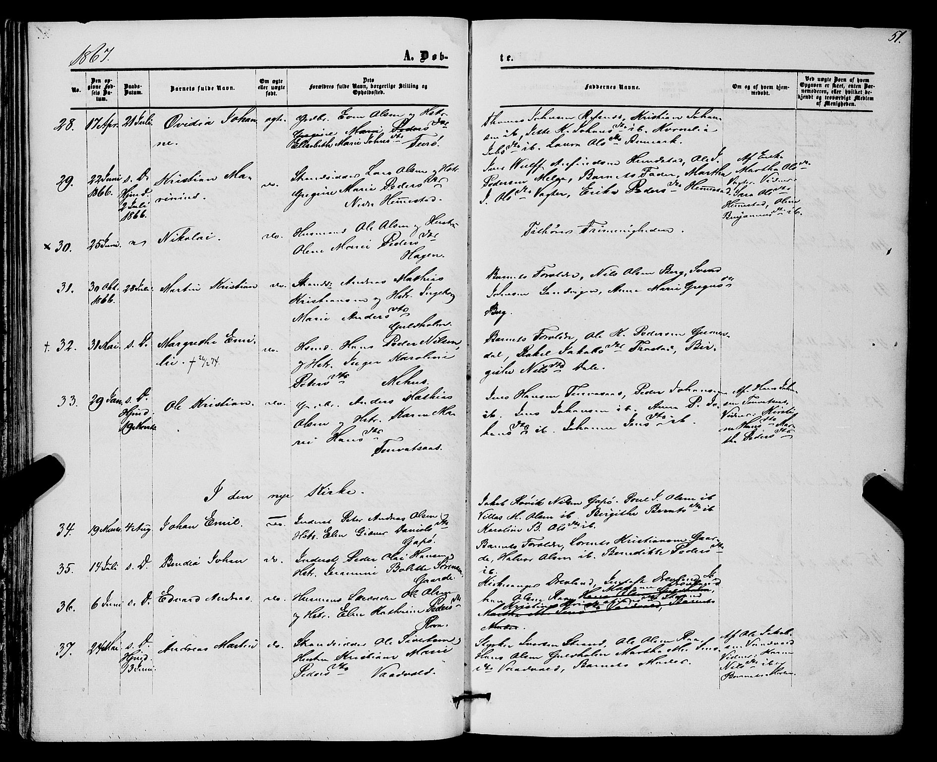 Kvæfjord sokneprestkontor, AV/SATØ-S-1323/G/Ga/Gaa/L0004kirke: Ministerialbok nr. 4, 1857-1877, s. 51