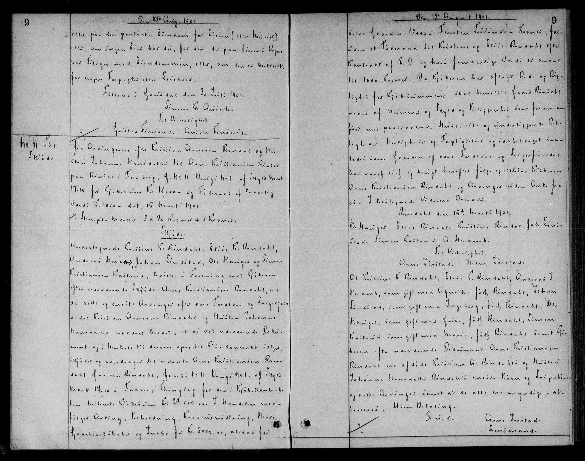 Sør-Gudbrandsdal tingrett, AV/SAH-TING-004/H/Hb/Hba/L0024: Pantebok nr. I 24, 1901-1904, s. 9