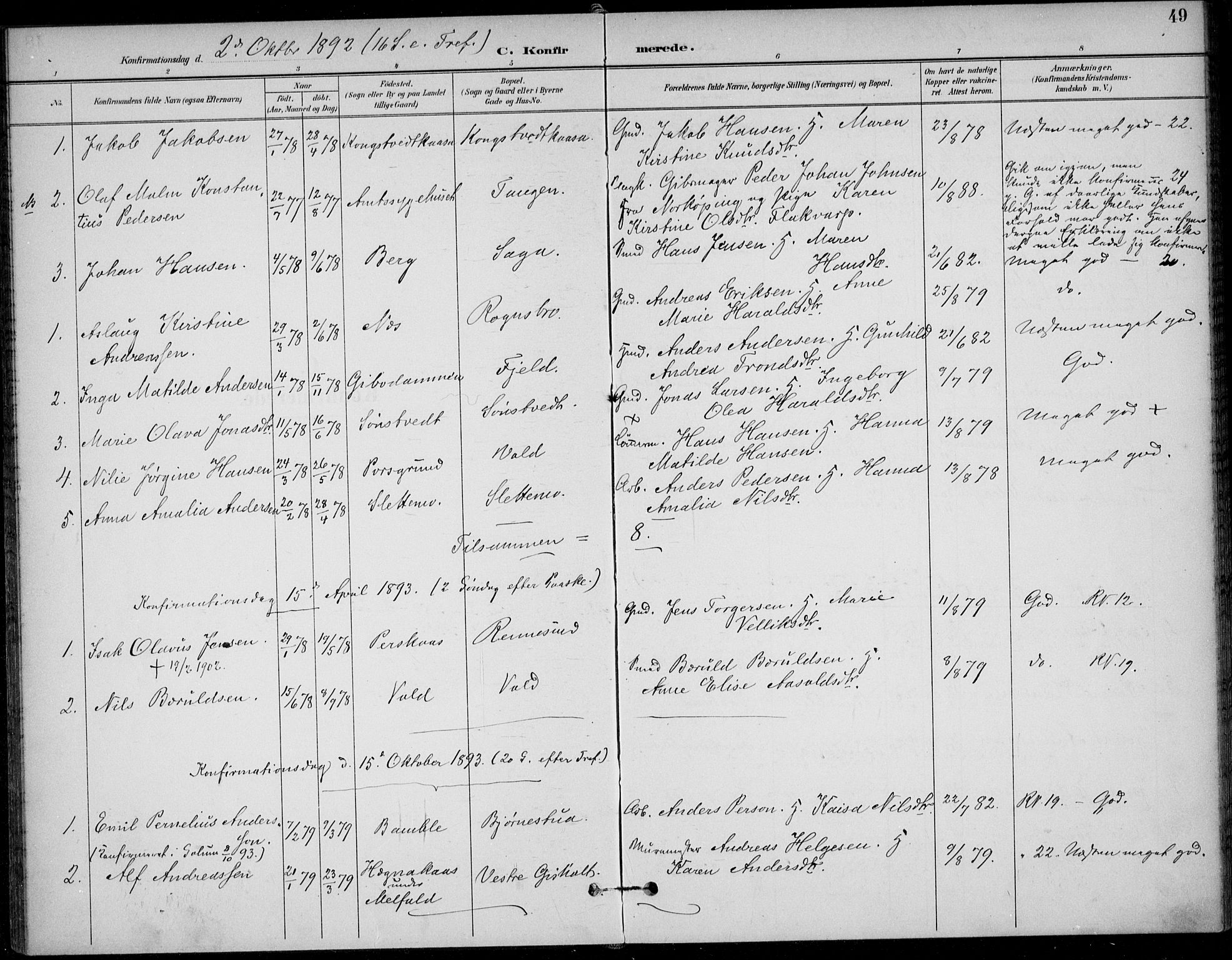 Solum kirkebøker, AV/SAKO-A-306/F/Fc/L0002: Ministerialbok nr. III 2, 1892-1906, s. 49