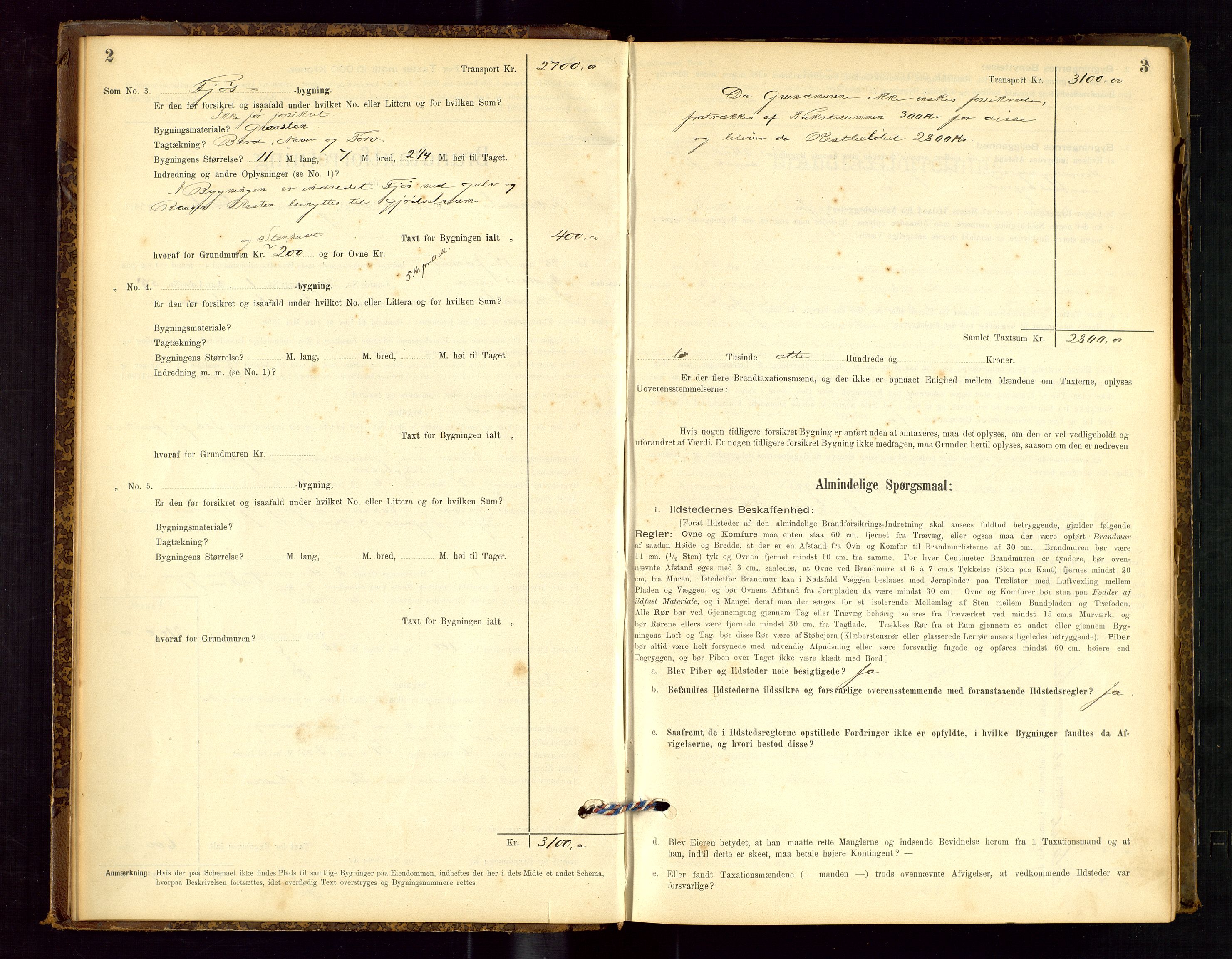 Sokndal lensmannskontor, AV/SAST-A-100417/Gob/L0001: "Brandtaxt-Protokol", 1895-1902, s. 2-3