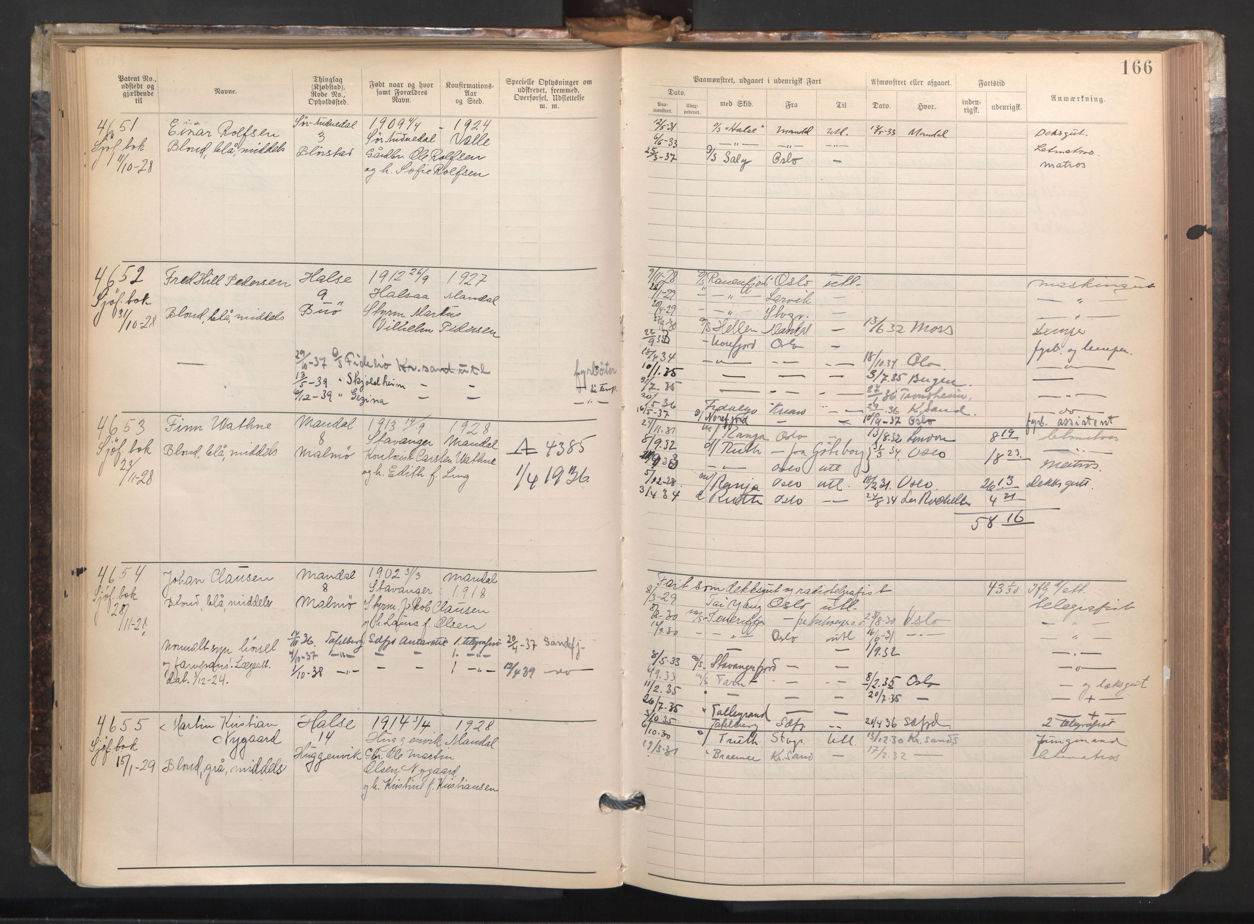 Mandal mønstringskrets, SAK/2031-0016/F/Fa/L0003: Annotasjonsrulle nr 3831-4730 med register, L-5, 1900-1948, s. 191