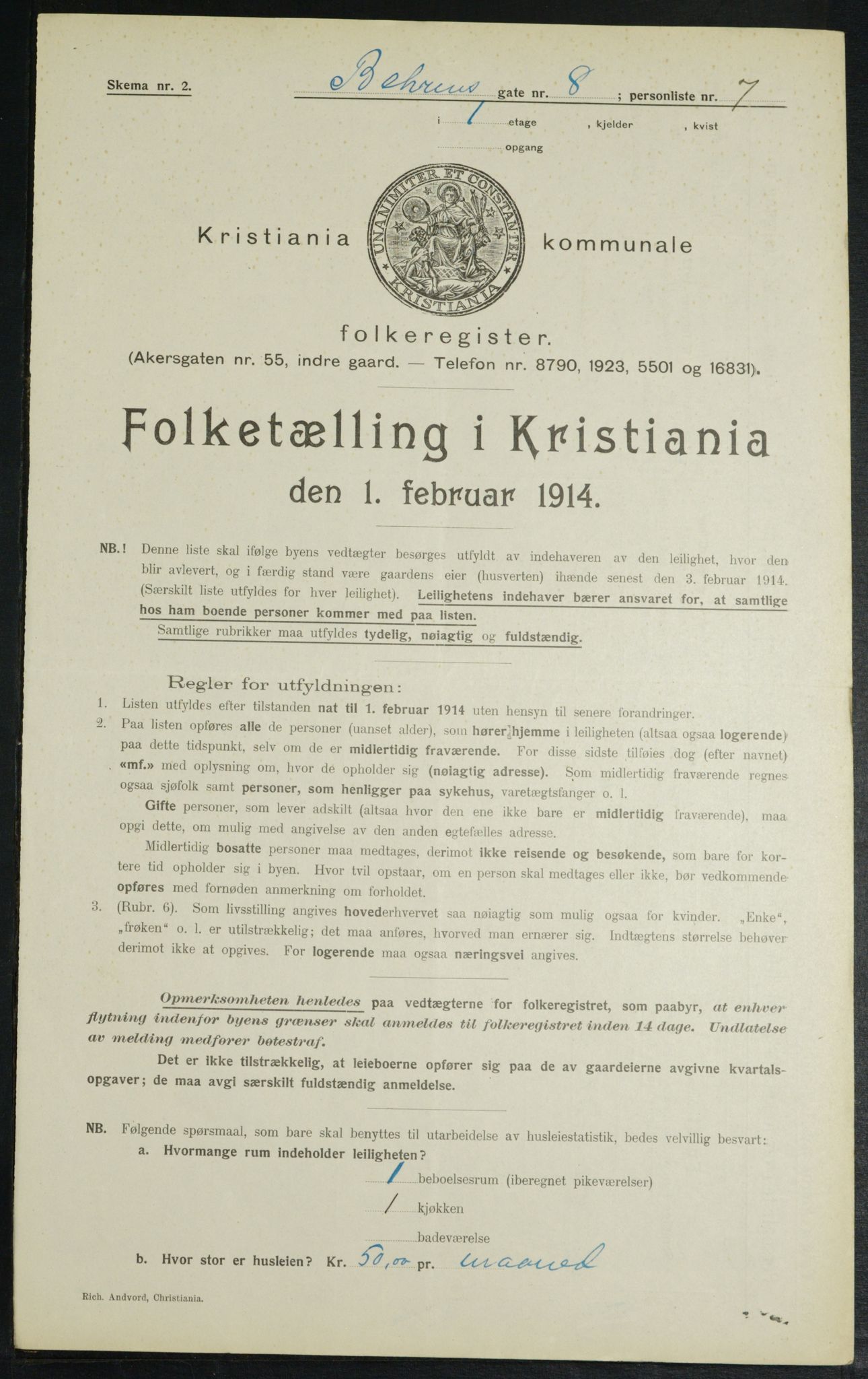 OBA, Kommunal folketelling 1.2.1914 for Kristiania, 1914, s. 3473