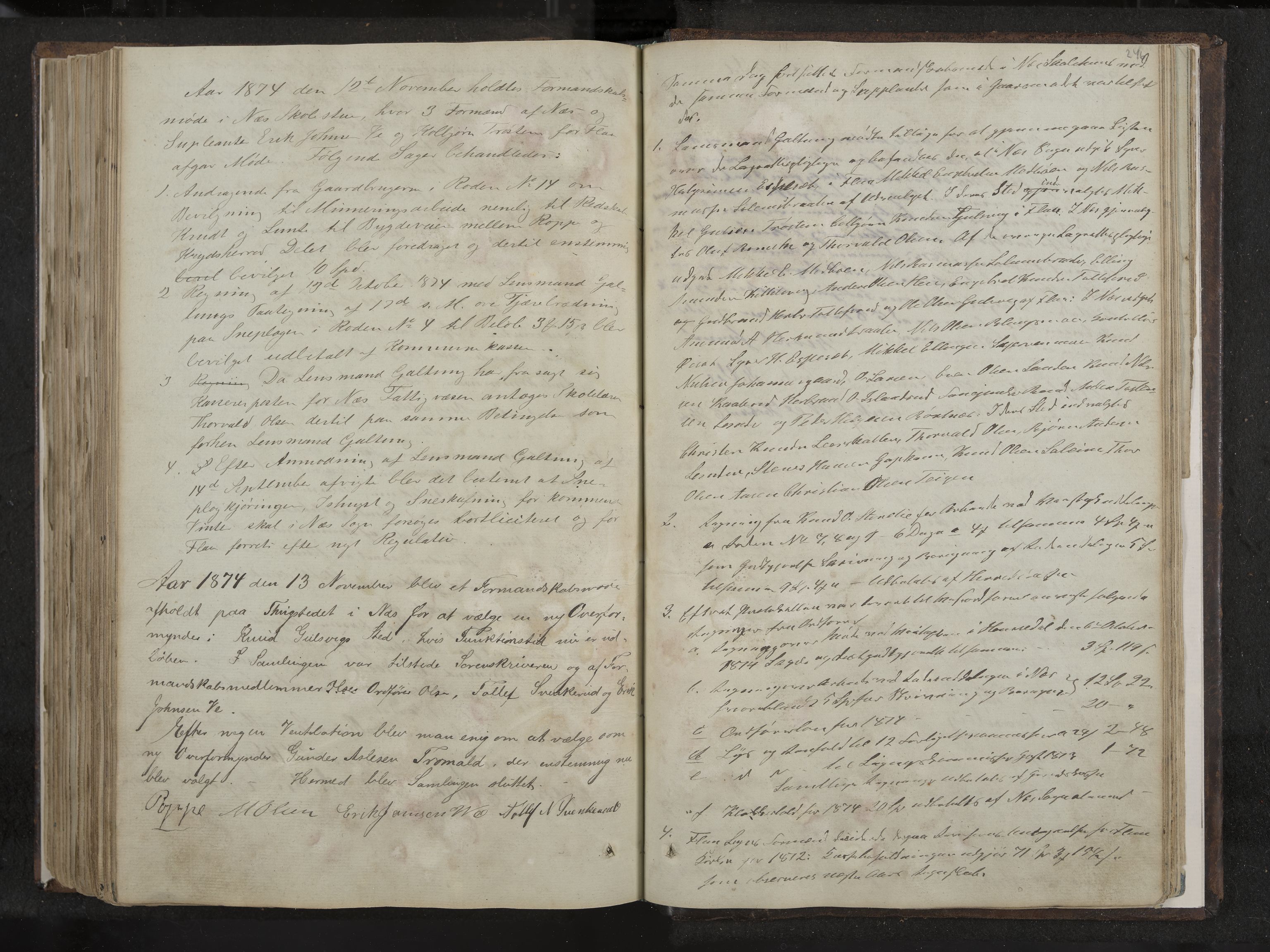 Nes formannskap og sentraladministrasjon, IKAK/0616021-1/A/Aa/L0001: Møtebok med register, 1838-1875, s. 246