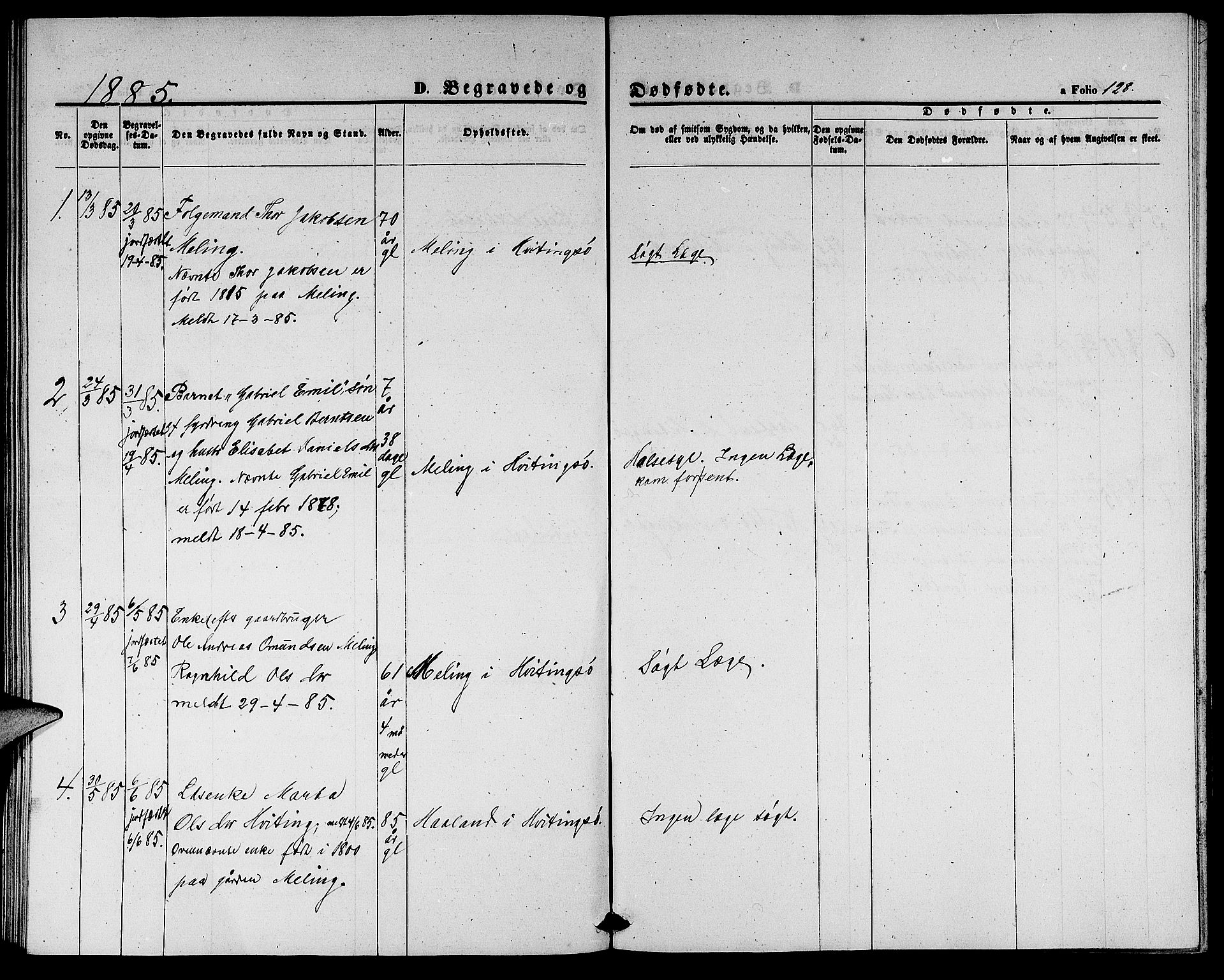 Rennesøy sokneprestkontor, AV/SAST-A -101827/H/Ha/Hab/L0003: Klokkerbok nr. B 3, 1855-1888, s. 128